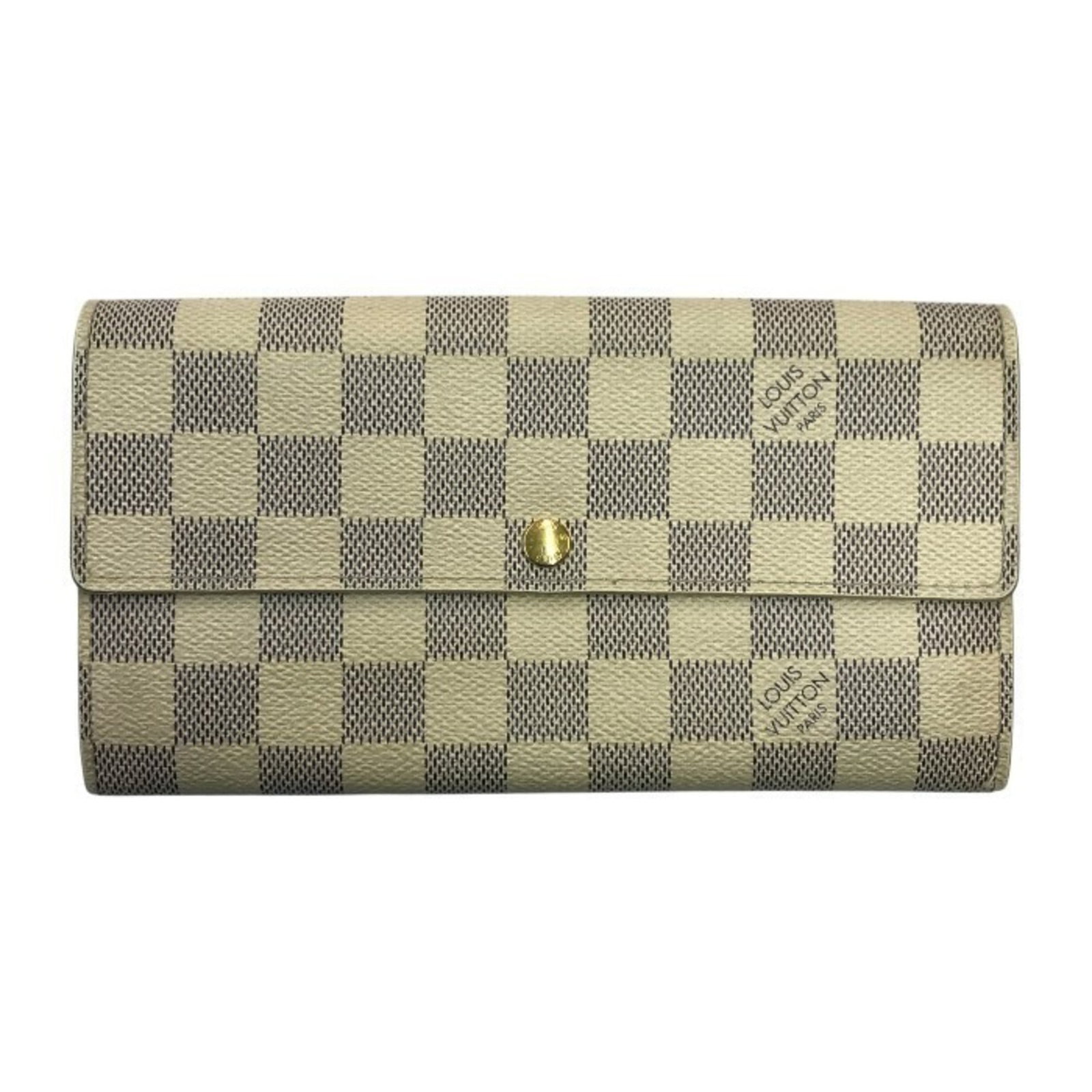 Louis Vuitton Bi-Fold Wallet in Damier Azur: Louis Vuitton Bi-Fold Wallet in Damier Azur A stylish and timeless piece, the Louis Vuitton Bi-Fold Wallet in Damier Azur is a classic accessory for any occasion. With its iconic monogram pattern and