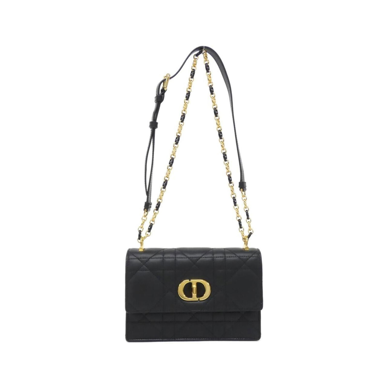 Christian Dior Shoulder Bag in Leather: Christian Dior Shoulder Bag in Leather A sleek and sophisticated shoulder bag from Christian Dior, crafted from luxurious lambskin leather in a timeless black hue. With its classic design and premium