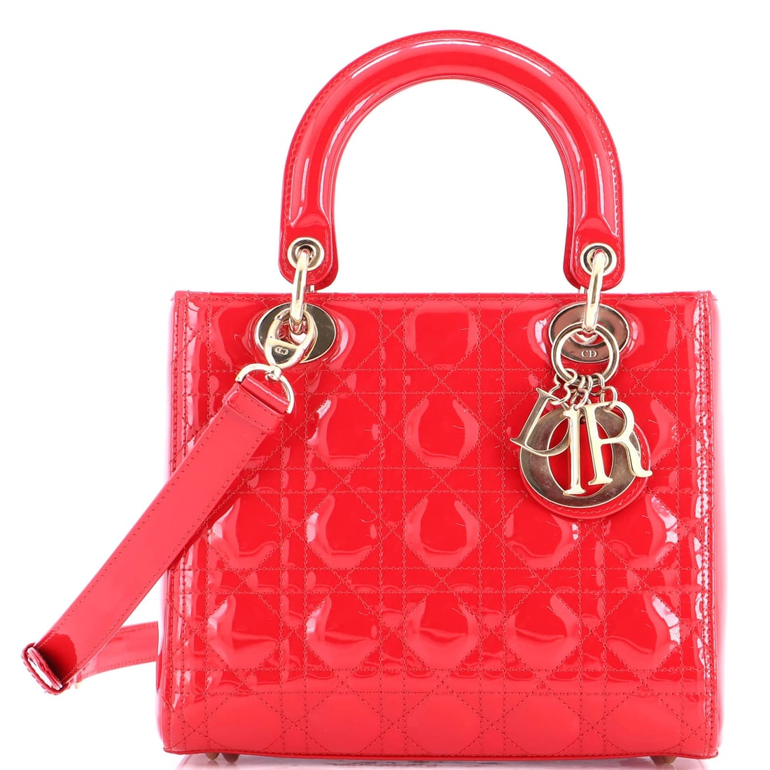 Christian Dior Lady Bag Cannage Quilt Patent Medium: Christian Dior Lady Bag Cannage Quilt Patent Medium The iconic Christian Dior Lady Bag Cannage Quilt Patent Medium is a stunning piece of luxury handbag craftsmanship, boasting sleek patent leather ex