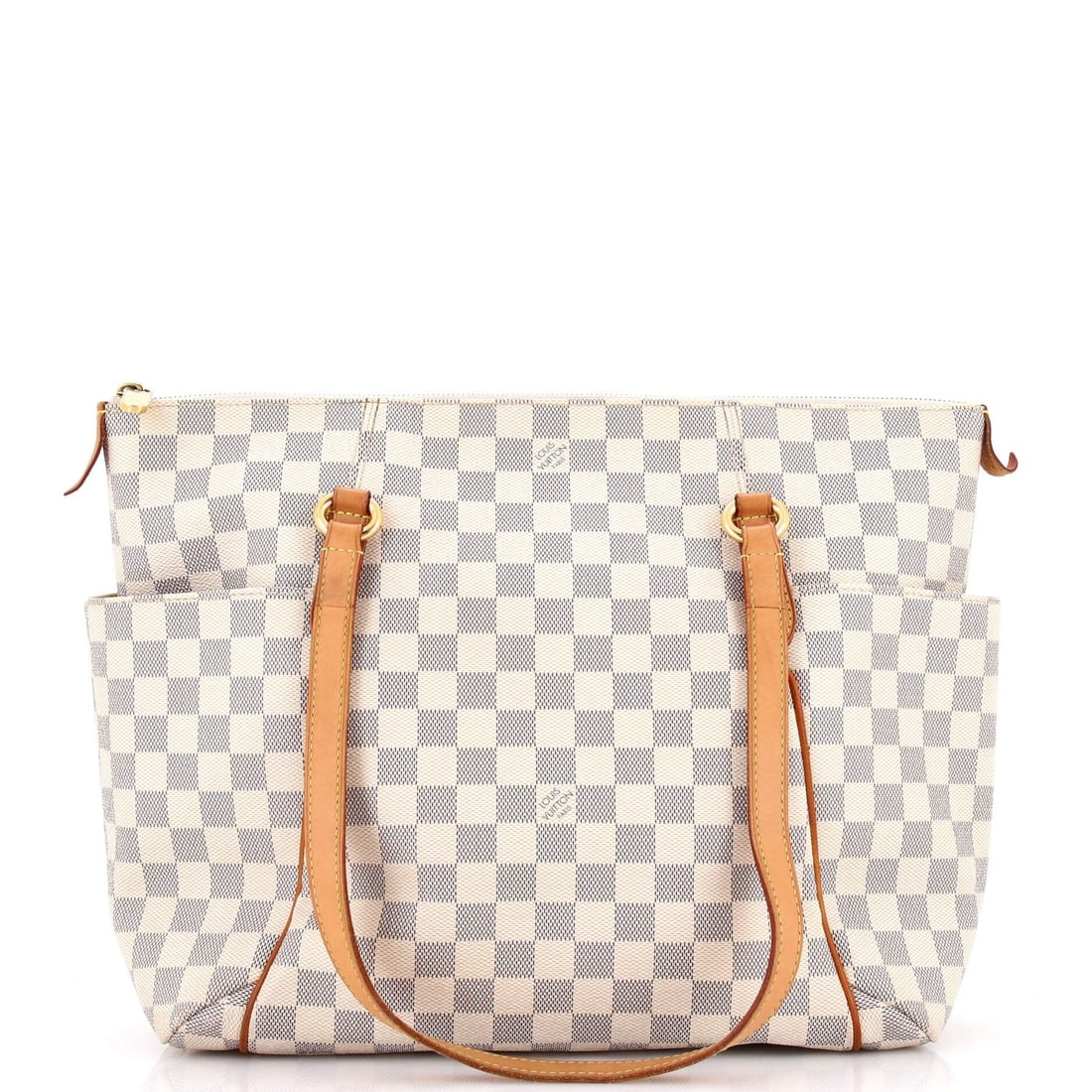 Louis Vuitton Totally Handbag in Damier GM: Louis Vuitton Totally Handbag in Damier GM A true classic, the Louis Vuitton Totally Handbag in Damier GM exudes timeless elegance with its crisp white canvas exterior and neutral interior. With its i