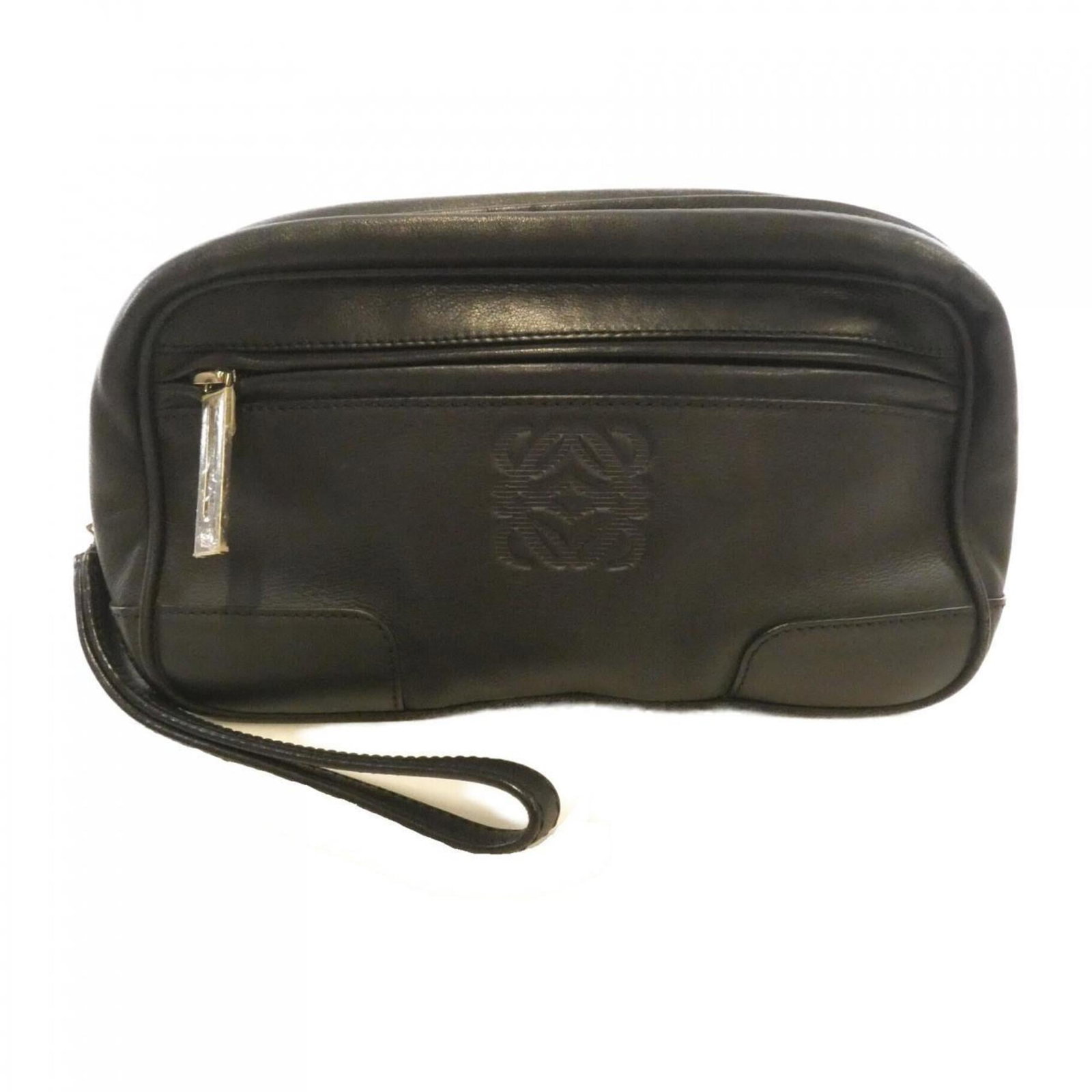 Loewe Leather Handbag: Loewe Leather Handbag A sleek and sophisticated Loewe leather handbag in black, adorned with elegant silver hardware, is up for grabs. With its classic design and premium materials, this timeless piec