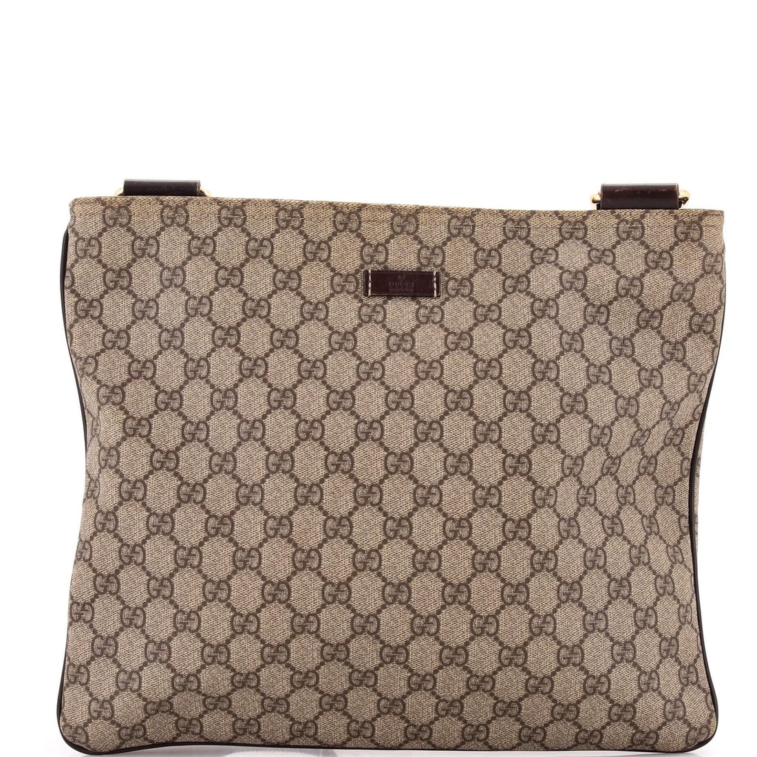 Gucci Large GG Coated Canvas Zip Top Messenger Bag: Gucci Large GG Coated Canvas Zip Top Messenger Bag Elevate your daily style with the iconic Gucci Large GG Coated Canvas Zip Top Messenger Bag, boasting a timeless brown canvas exterior and gold-tone