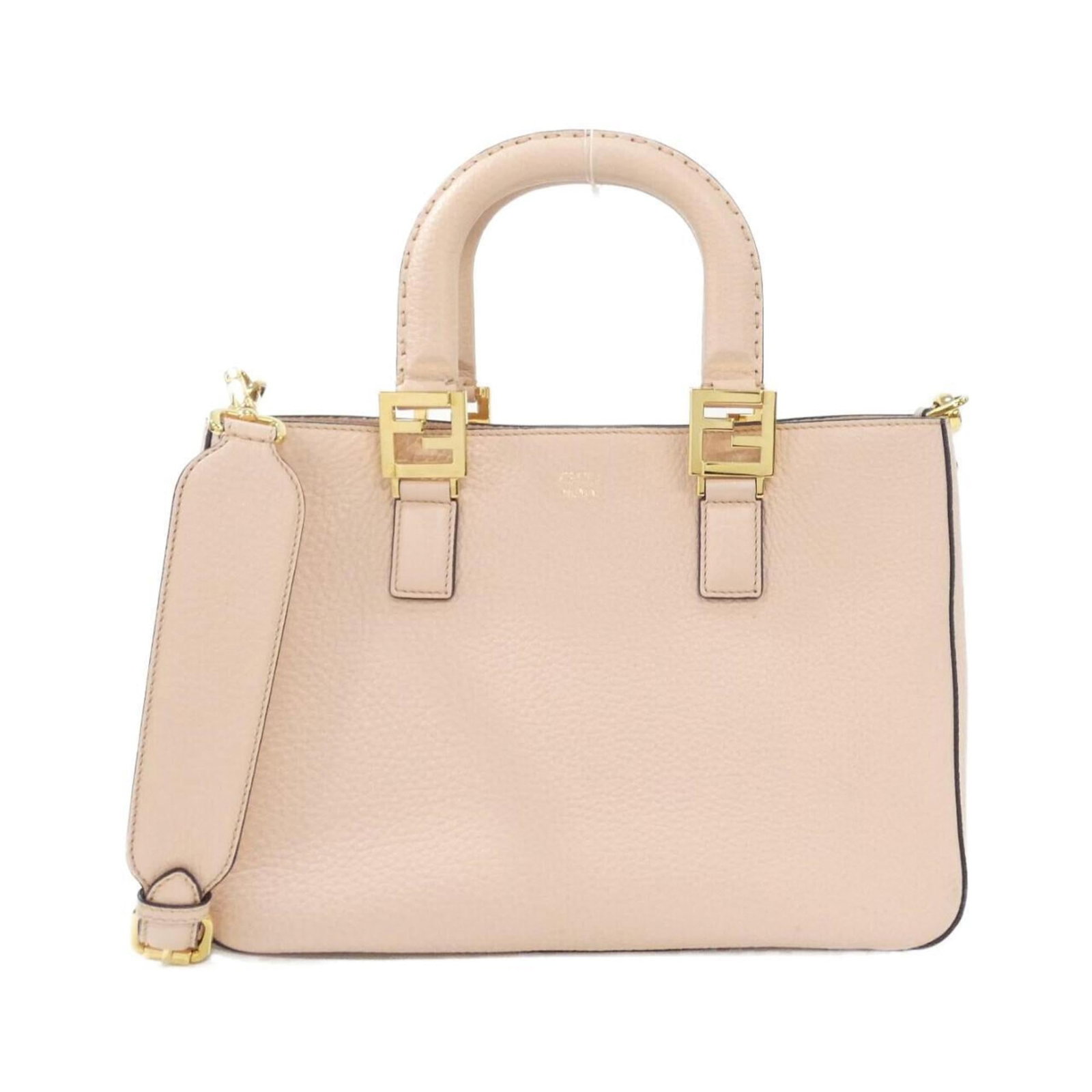 Leather Fendi Handbag: Leather Fendi Handbag A stunning Fendi leather handbag in a vibrant pink hue, crafted from high-quality calfskin and adorned with subtle scratches that add to its unique character. With its classic de