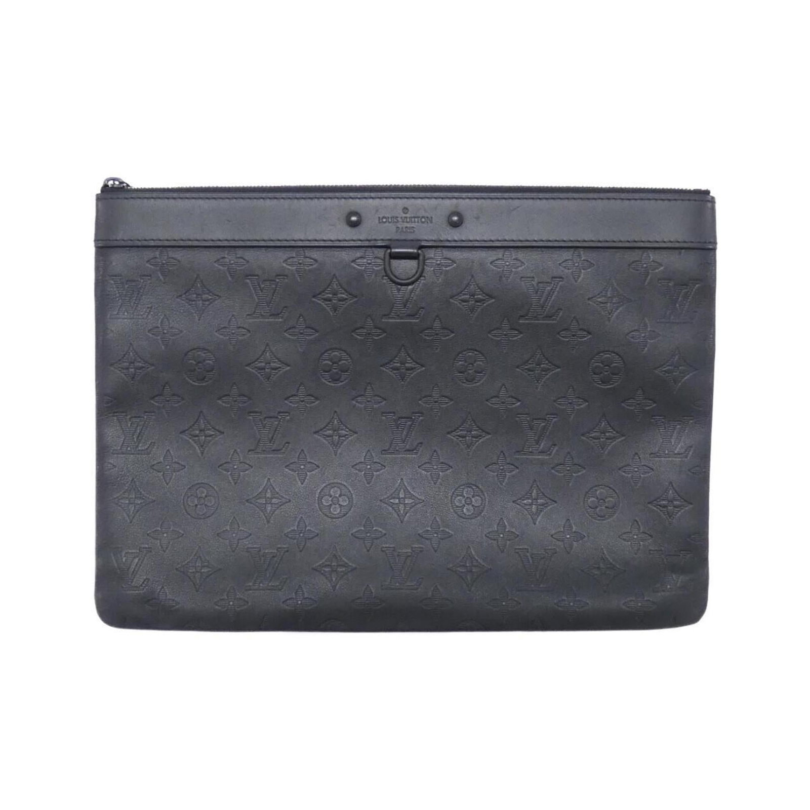 Louis Vuitton Pochette Leather Clutch Bag: Louis Vuitton Pochette Leather Clutch Bag A sleek and sophisticated black leather clutch from Louis Vuitton, perfect for adding a touch of luxury to any evening outfit. With its classic pochette desig
