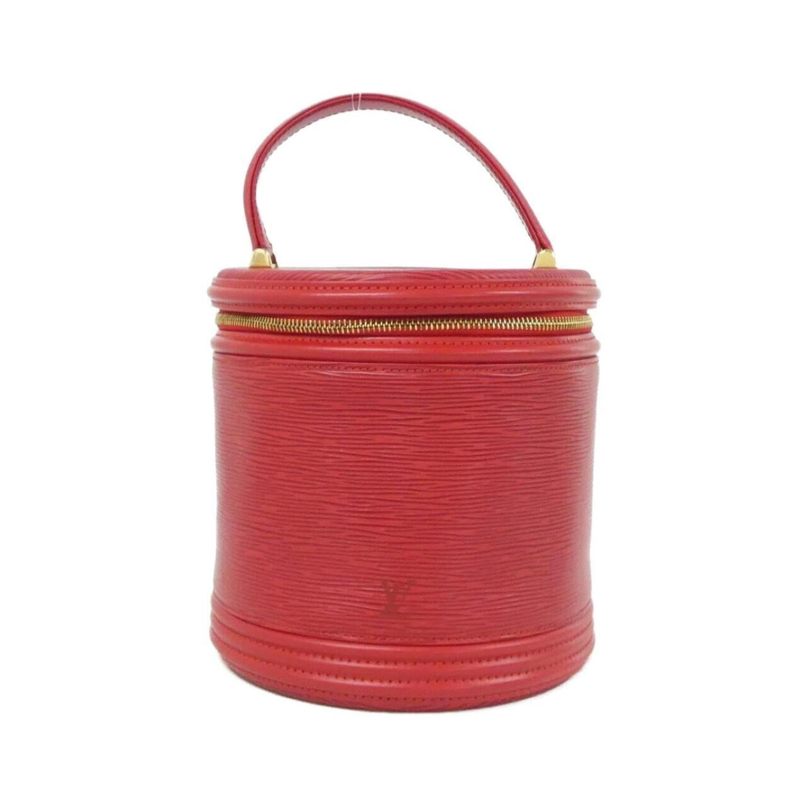 Louis Vuitton Leather Handbag: Louis Vuitton Leather Handbag A stunning Louis Vuitton leather handbag in rich red calf leather, adorned with sleek gold hardware, adds a touch of luxury to any outfit. With its classic design and