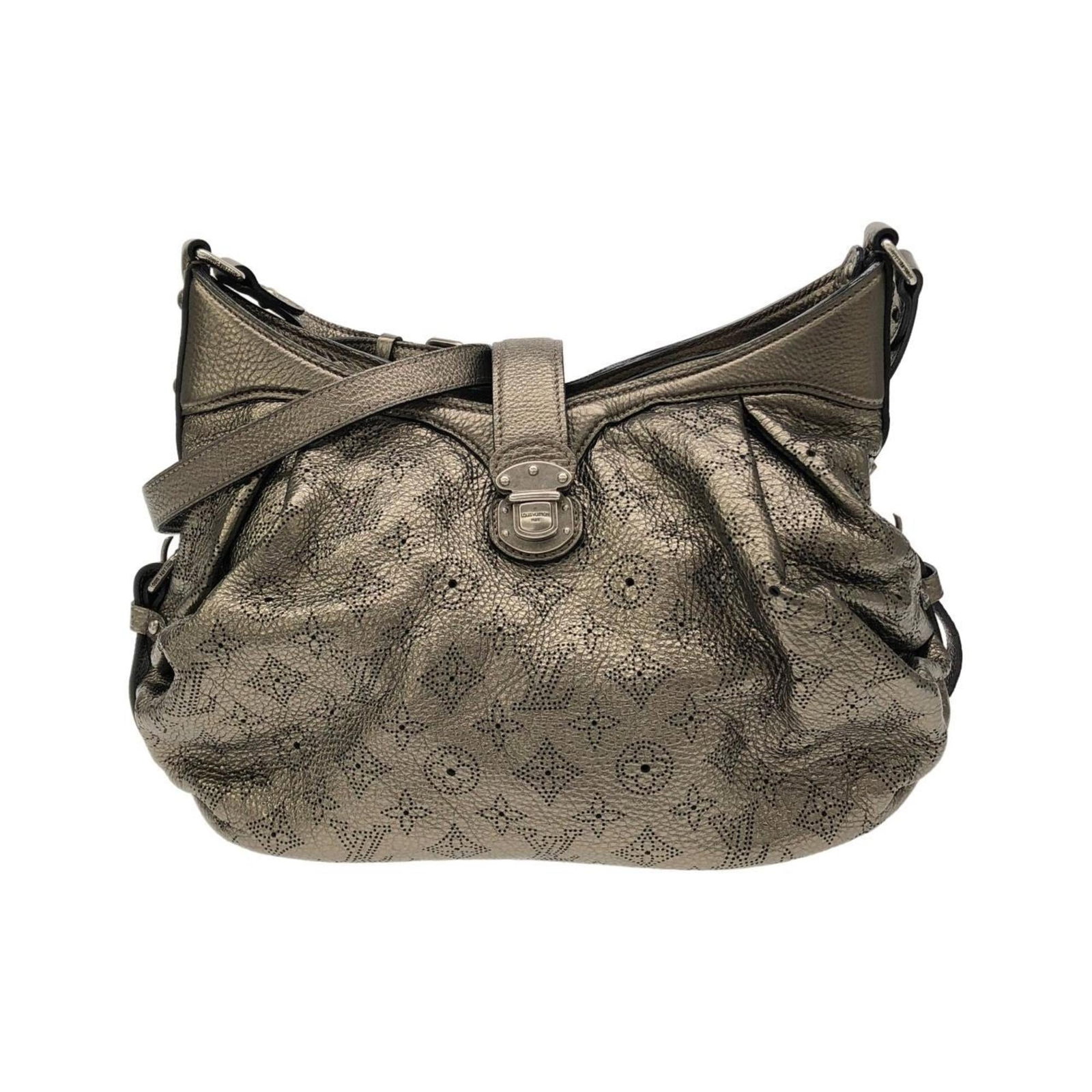 Louis Vuitton Leather Shoulder Bag: Louis Vuitton Leather Shoulder Bag Elevate your everyday style with this pre-owned Louis Vuitton leather shoulder bag, crafted from high-quality calfskin and boasting a sleek bronze and brown color co