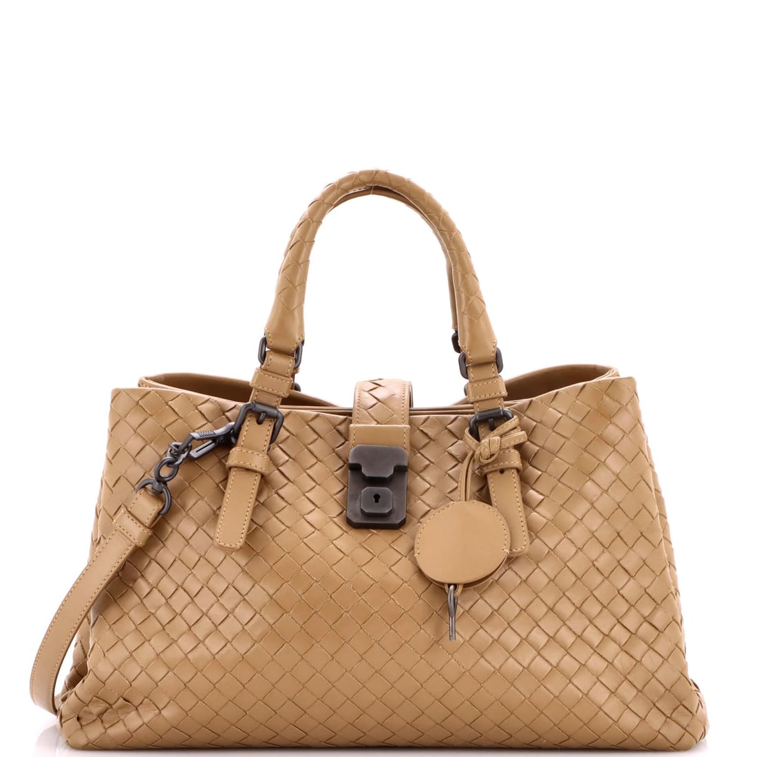 Bottega Veneta Roma Small Intrecciato Nappa Bag: Bottega Veneta Roma Small Intrecciato Nappa Bag The Bottega Veneta Roma Small Intrecciato Nappa Bag is a timeless classic, boasting the iconic interlocking woven leather design that has become synonym