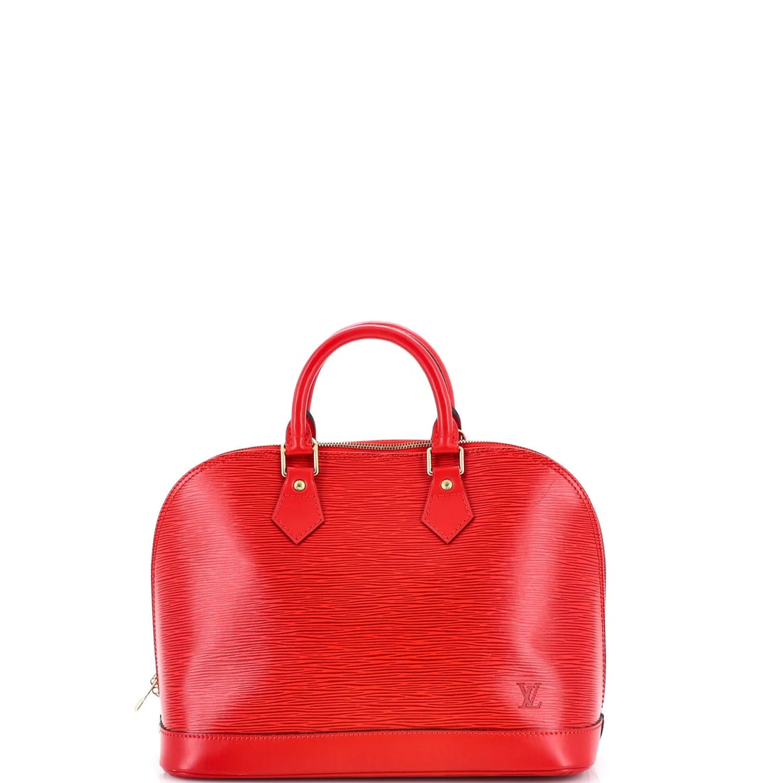 Louis Vuitton Vintage Alma Epi Leather Handbag: Louis Vuitton Vintage Alma Epi Leather Handbag A stunning vintage Louis Vuitton Alma Epi leather handbag in bold red, boasting classic PM style and timeless elegance. With its signature gold hardware