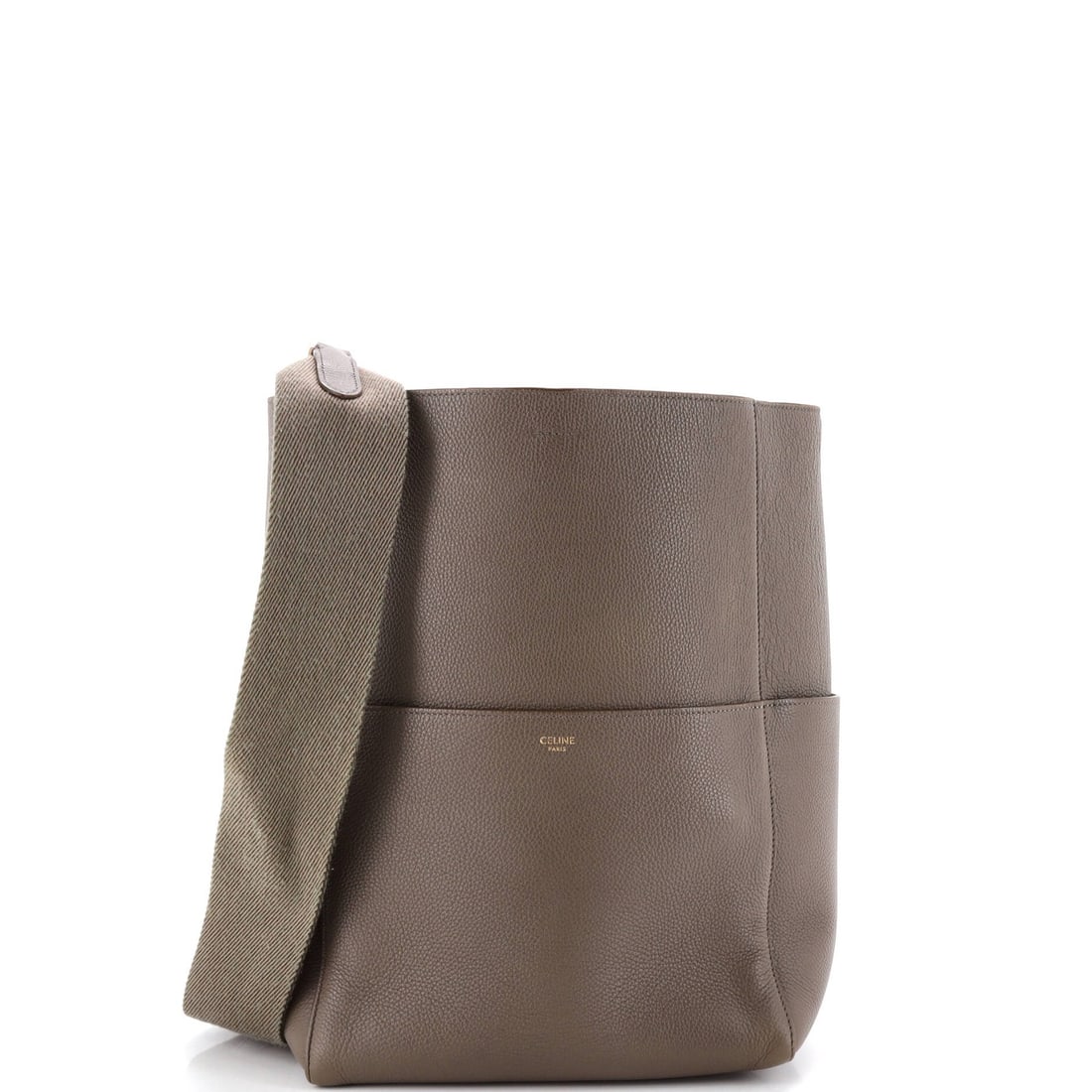Celine Sangle Seau Calfskin Large Bag: Celine Sangle Seau Calfskin Large Bag The Celine Sangle Seau Calfskin Large Bag is a timeless, neutral-toned masterpiece with exceptional craftsmanship. Its large size and sleek design make it