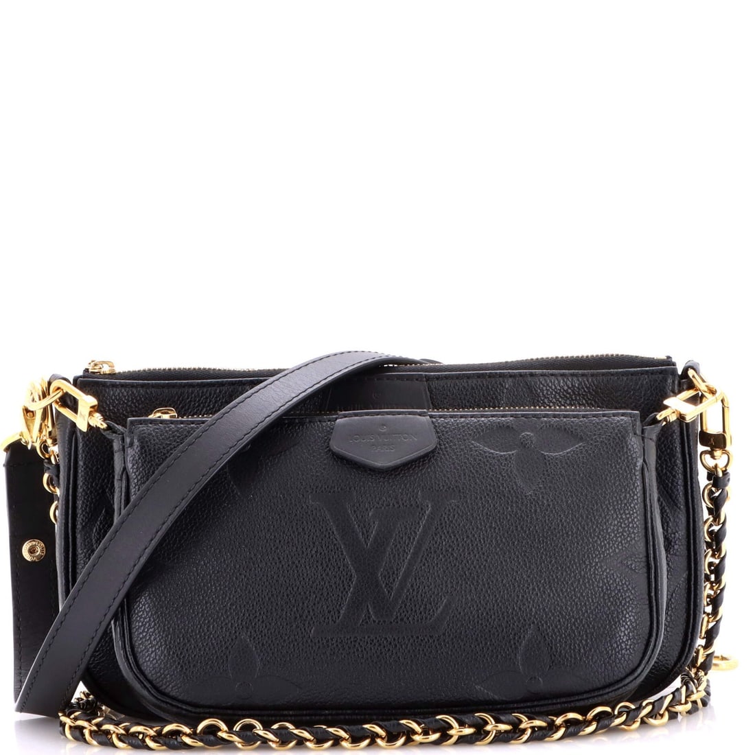 Giant Louis Vuitton Multi Pochette Accessoires Monogram Empreinte: Giant Louis Vuitton Multi Pochette Accessoires Monogram Empreinte A rare and stylish find, this Giant Louis Vuitton Multi Pochette Accessoires Monogram Empreinte is a true collector's item. Its iconic