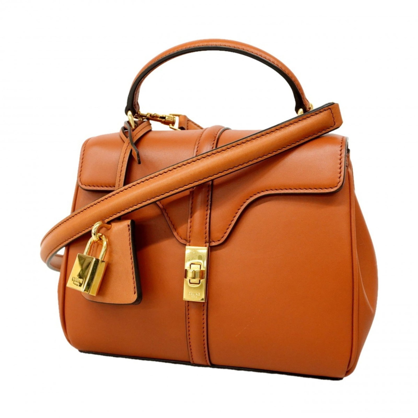 Celine Leather Handbag: Celine Leather Handbag A timeless Celine leather handbag in rich brown, adorned with elegant gold hardware, adds a touch of sophistication to any outfit. With its classic design and premium materials,
