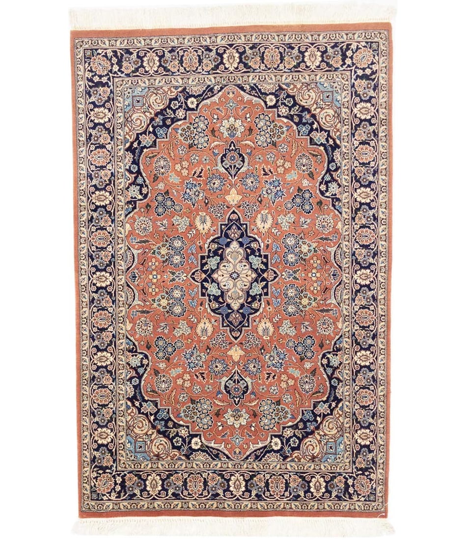 Ft Hand-Knotted Rusty Pink Floral Oriental Rug Wool Entryway Accent Carpet 4x6: Ft Hand-Knotted Rusty Pink Floral Oriental Rug Wool Entryway Accent Carpet 4x6 Add a touch of vintage charm to your entryway with this stunning, hand-knotted wool rug in a unique blend of rusty pink a