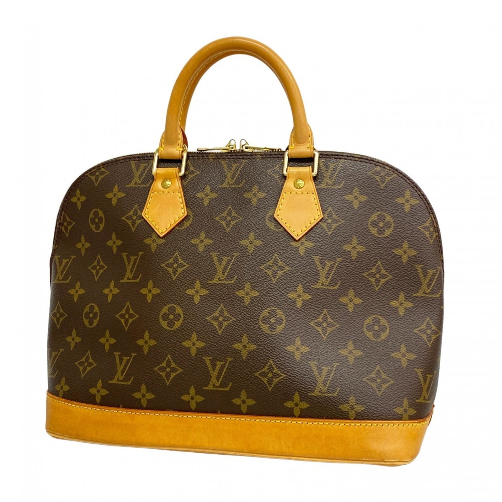 Handbag Louis Vuitton: Handbag Louis Vuitton A pre-owned Louis Vuitton handbag in rich brown leather, boasting the iconic monogram pattern and timeless design that exudes luxury and sophistication. With its spacious 24cm x