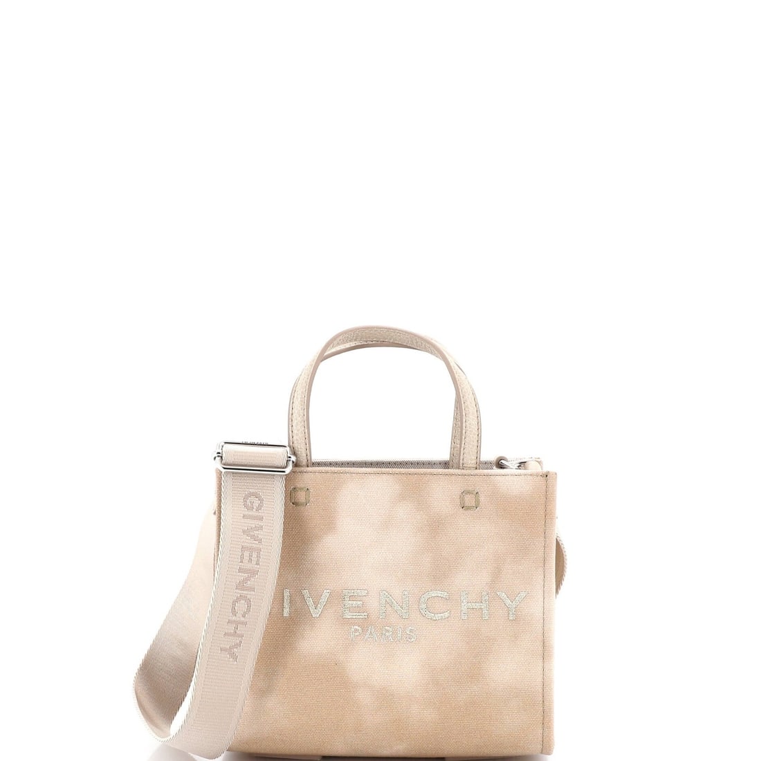 Mini Givenchy G-Tote Canvas: Mini Givenchy G-Tote Canvas A chic and compact mini tote from the iconic Givenchy G-Tote collection, crafted in neutral canvas with a timeless design that exudes effortless elegance. With its signatur