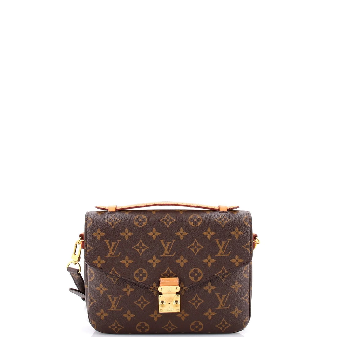 Canvas Louis Vuitton Pochette Metis Monogram: Canvas Louis Vuitton Pochette Metis Monogram Own the iconic style of Louis Vuitton with this authentic Pochette Metis Monogram canvas messenger bag, boasting the signature LV monogram pattern and gold