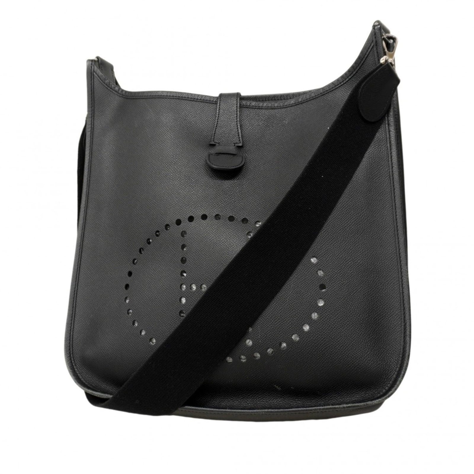 Hermes Epsom Leather Shoulder Bag: Hermes Epsom Leather Shoulder Bag Elevate your style with the timeless elegance of an authentic Hermes Epsom Leather Shoulder Bag, crafted from rich and supple Epsom leather in sleek black. This class