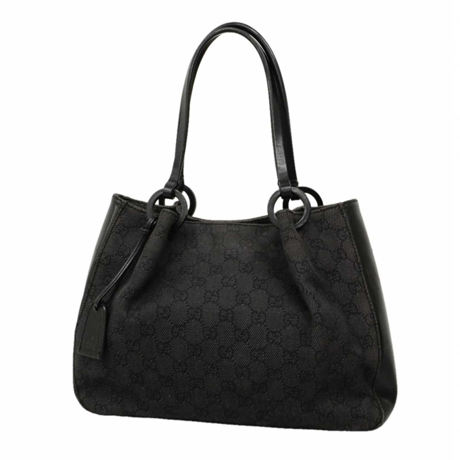 Gucci Denim Handbag: Gucci Denim Handbag A sleek and stylish Gucci denim handbag, perfect for adding an edgy touch to any outfit, boasts a classic black design with silver hardware that adds a touch of sophistication. Wit