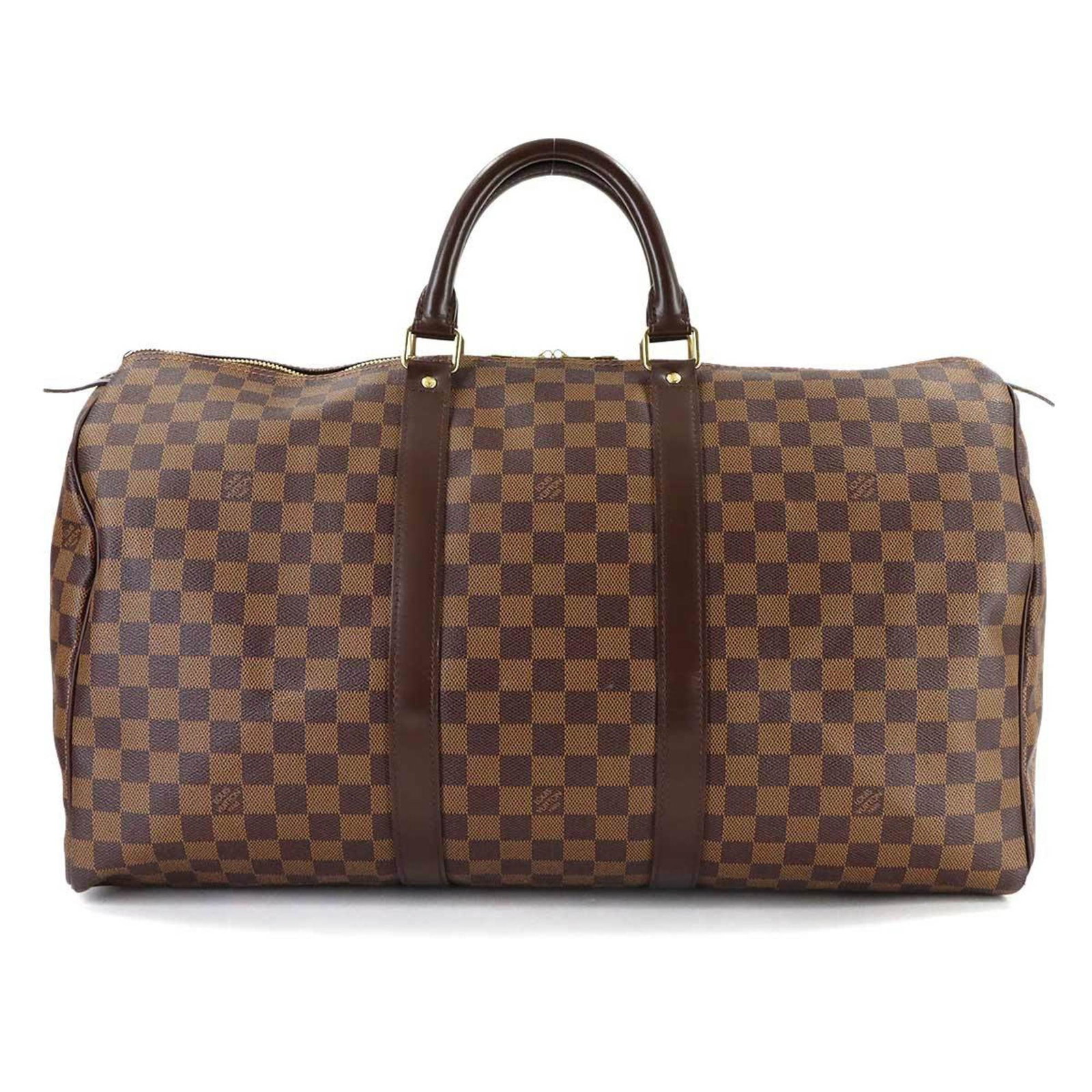 Louis Vuitton Damier Canvas Boston Bag: Louis Vuitton Damier Canvas Boston Bag Experience the timeless elegance of Louis Vuitton with this stunning Damier Canvas Boston Bag, boasting the iconic Ebene pattern in mint condition. With its clas