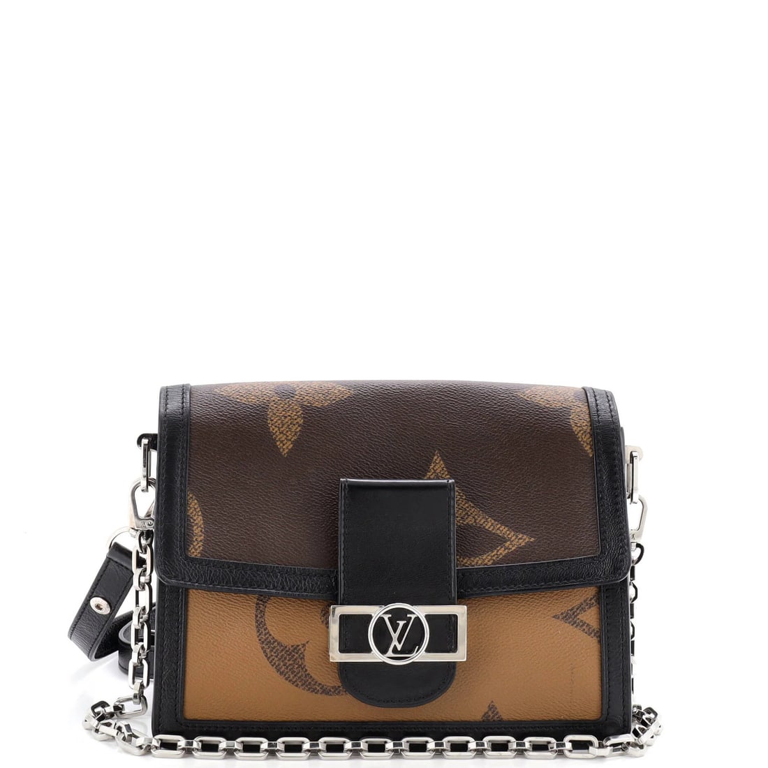 Louis Vuitton Dauphine MM Reverse Monogram Shoulder Bag: Louis Vuitton Dauphine MM Reverse Monogram Shoulder Bag The Louis Vuitton Dauphine MM Reverse Monogram Shoulder Bag is a timeless and stylish accessory that exudes luxury. With its iconic Giant MM mon