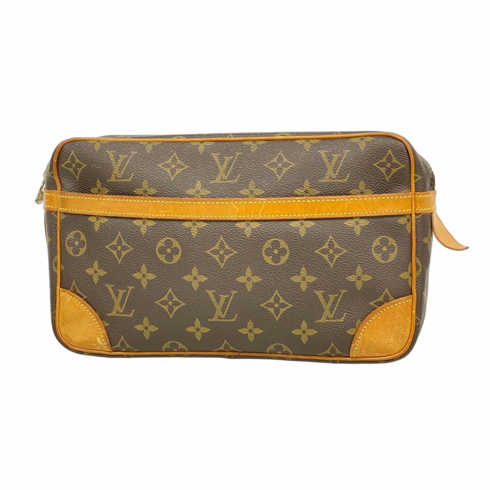 Bag Louis Vuitton Clutch: Bag Louis Vuitton Clutch A timeless piece from the iconic Louis Vuitton brand, this brown clutch bag exudes elegance with its classic design and premium leather finish. With a spacious interior and
