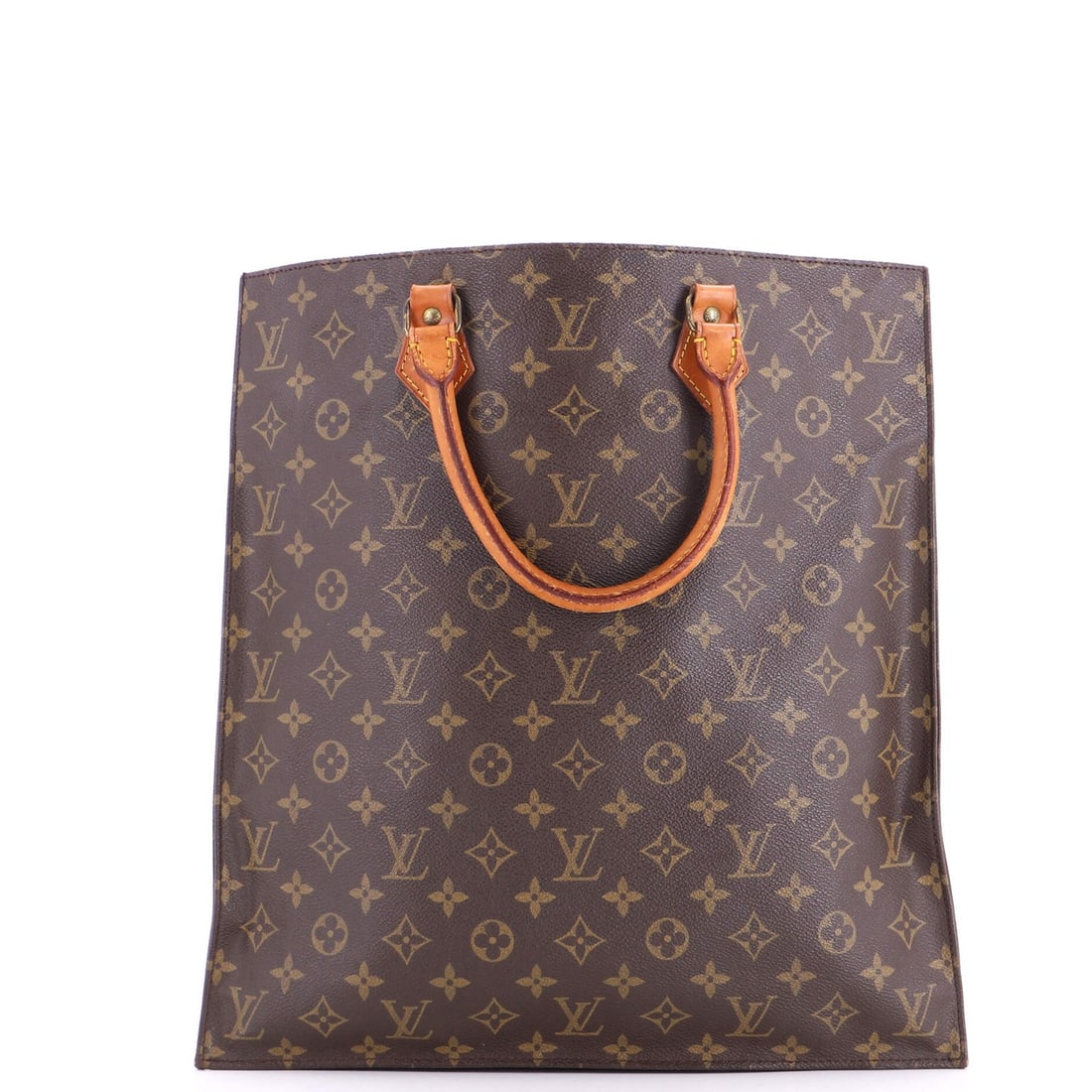 Louis Vuitton Monogram Canvas Sac Plat Bag: Louis Vuitton Monogram Canvas Sac Plat Bag A timeless and iconic Sac Plat Bag from Louis Vuitton, this brown monogram canvas tote boasts the brand's signature style with its classic design and premium