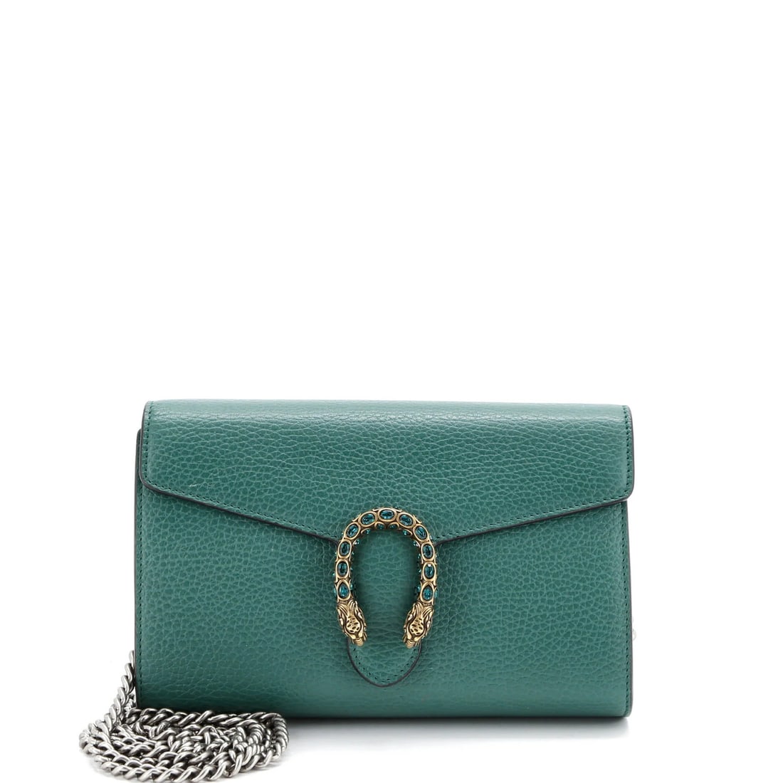 Gucci Dionysus Chain Wallet - Small Leather with Embellished Detail: Gucci Dionysus Chain Wallet - Small Leather with Embellished Detail Elevate your everyday style with the iconic Gucci Dionysus Chain Wallet, boasting a sleek small leather design adorned with an embel