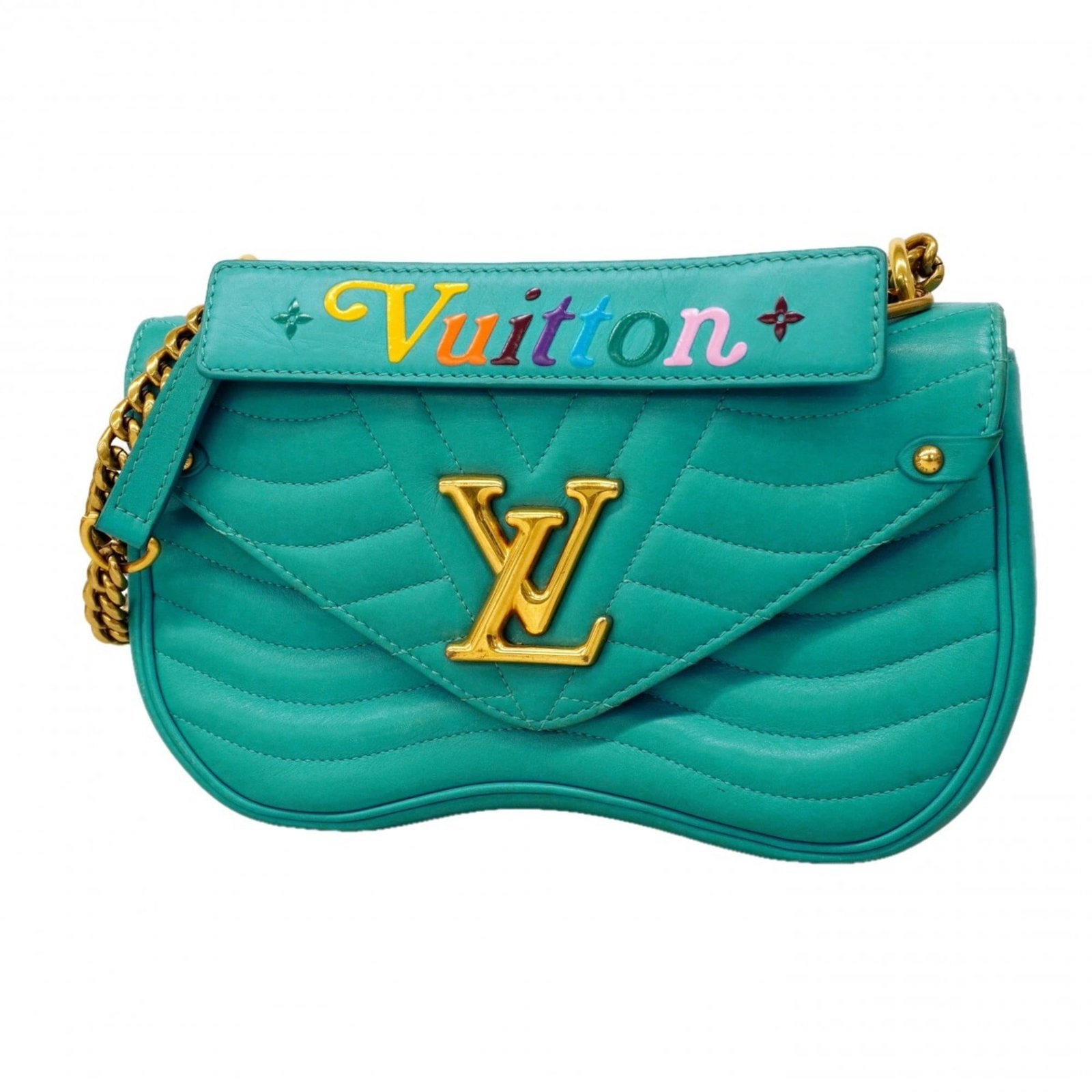 Bag Louis Vuitton Shoulder: Bag Louis Vuitton Shoulder A pre-loved Louis Vuitton shoulder bag in stunning turquoise hue, boasting the iconic monogram pattern and sleek design that exudes luxury. With its spacious interior and co