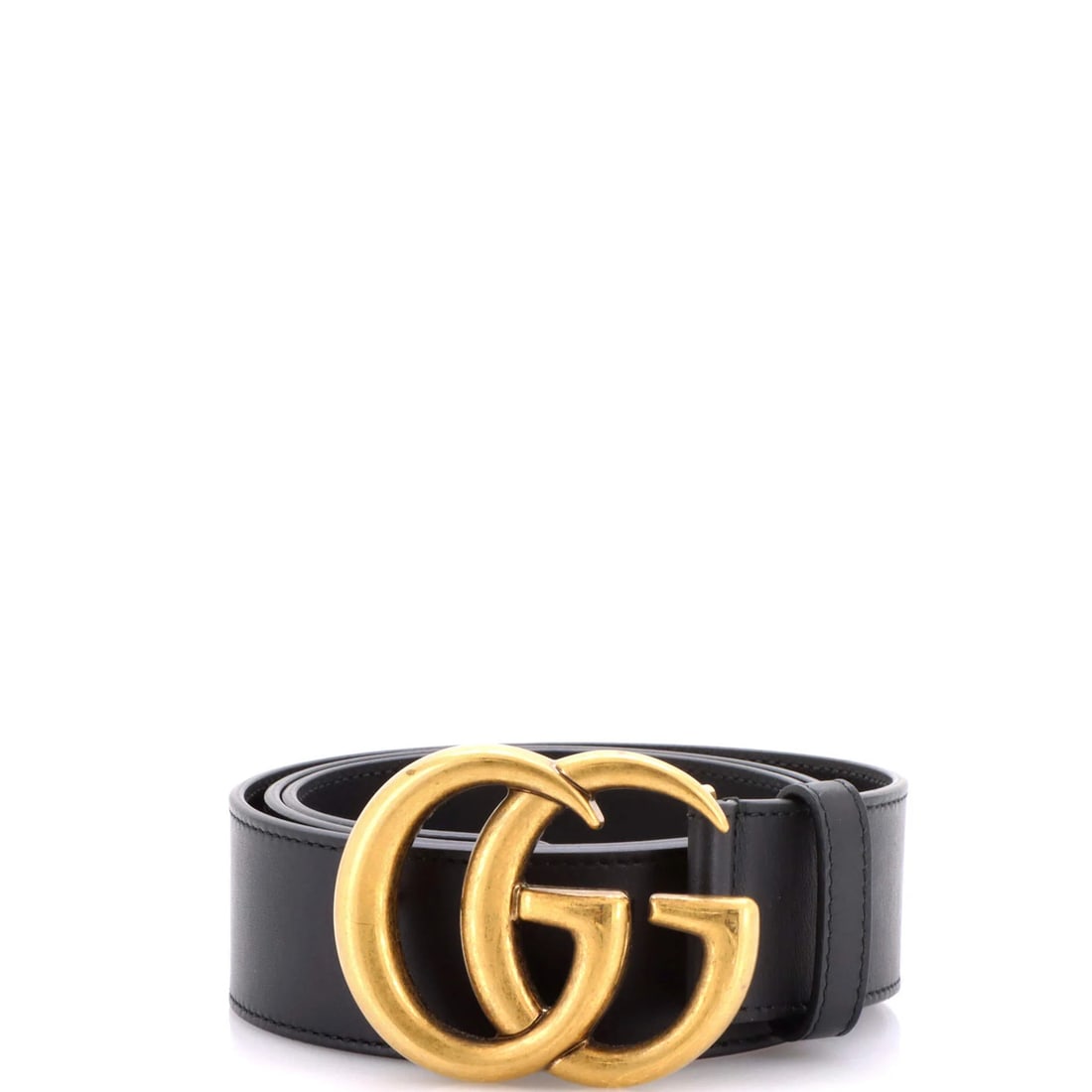 Gucci GG Marmont Wide Leather Belt: Gucci GG Marmont Wide Leather Belt Elevate your style with the iconic Gucci GG Marmont Wide Leather Belt, boasting a sleek black leather exterior and interior, adorned with aged gold hardware. The wid