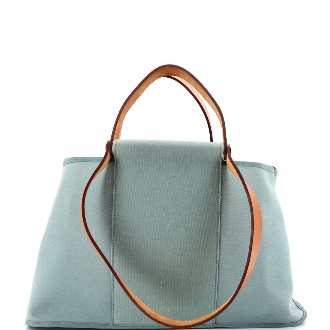 39 Hermes Cabag Elan Toile and Leather: 39 Hermes Cabag Elan Toile and Leather A stylish and timeless piece, the Hermes Cabag Elan Toile and Leather 39 tote boasts a vibrant blue exterior with a classic canvas interior, adorned with intrica