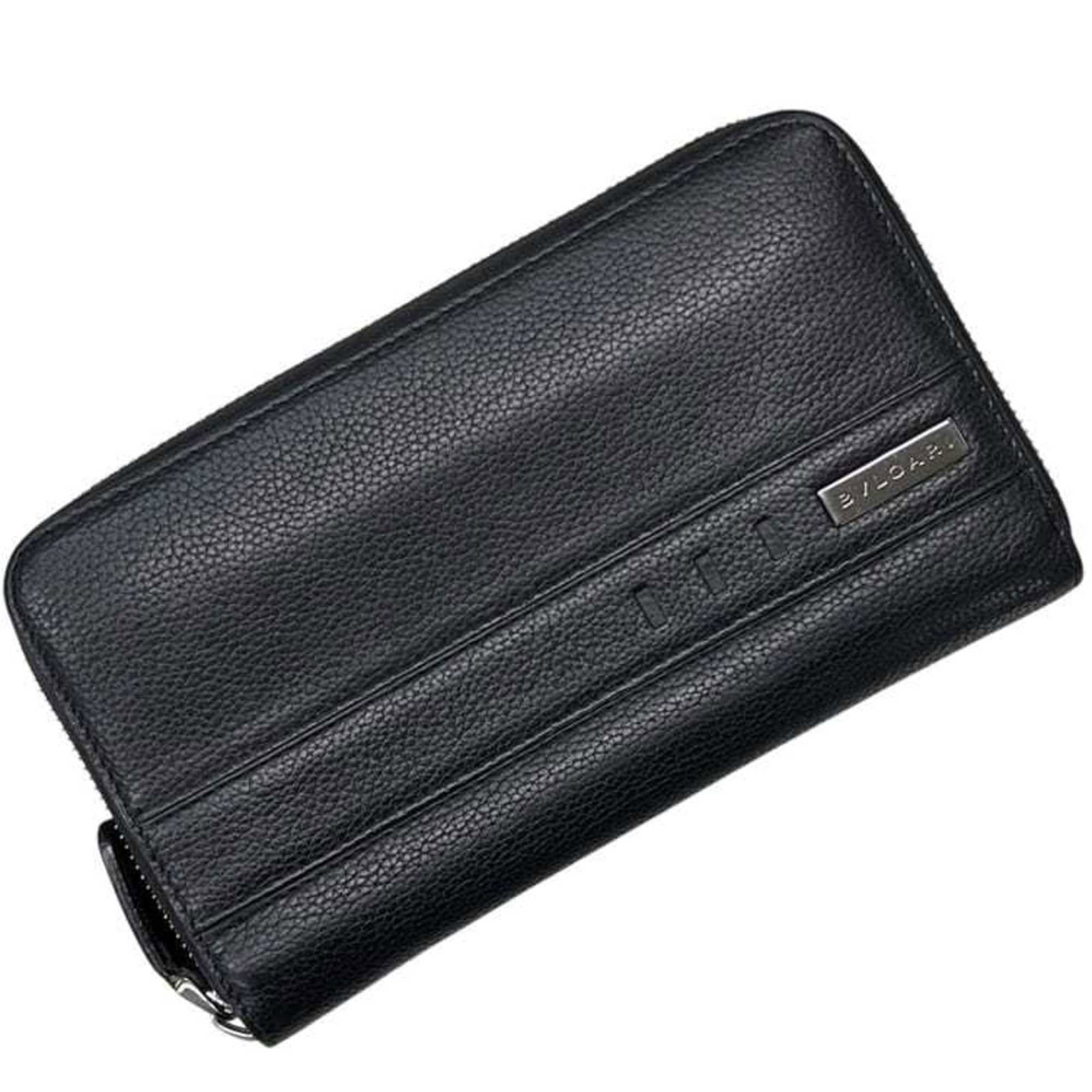 Bvlgari Bi-Fold Leather Wallet: Bvlgari Bi-Fold Leather Wallet A sleek and sophisticated Bvlgari bi-fold leather wallet, perfect for adding a touch of luxury to your daily essentials. With its classic design and high-quality black l