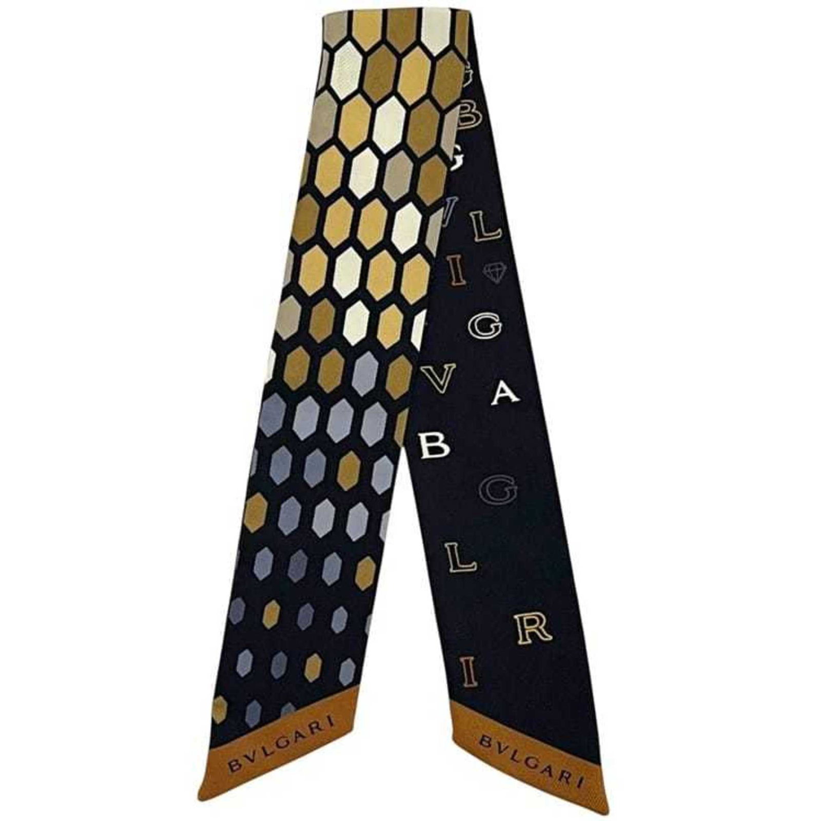 Bvlgari Silk Scarf: Bvlgari Silk Scarf Elevate your style with the iconic Bvlgari Silk Scarf, crafted from luxurious silk and boasting a timeless beige hue that pairs perfectly with any outfit. With its elegant 55.5cm x