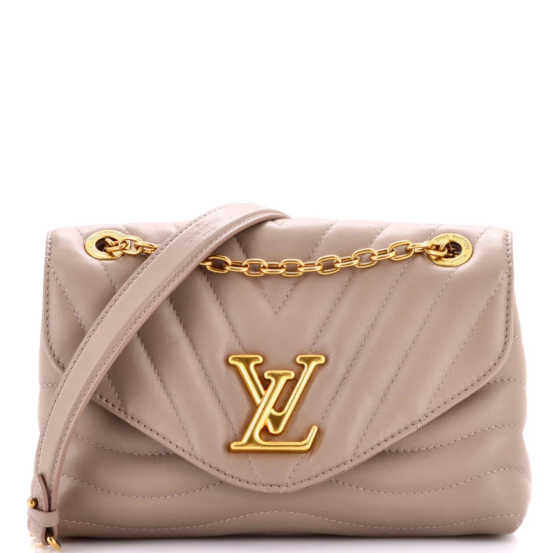 Louis Vuitton New Wave Chain Bag - NM, Quilted Leather, MM: Louis Vuitton New Wave Chain Bag - NM, Quilted Leather, MM The Louis Vuitton New Wave Chain Bag is a stylish and versatile cross-body bag that exudes luxury with its quilted leather exterior in neutra