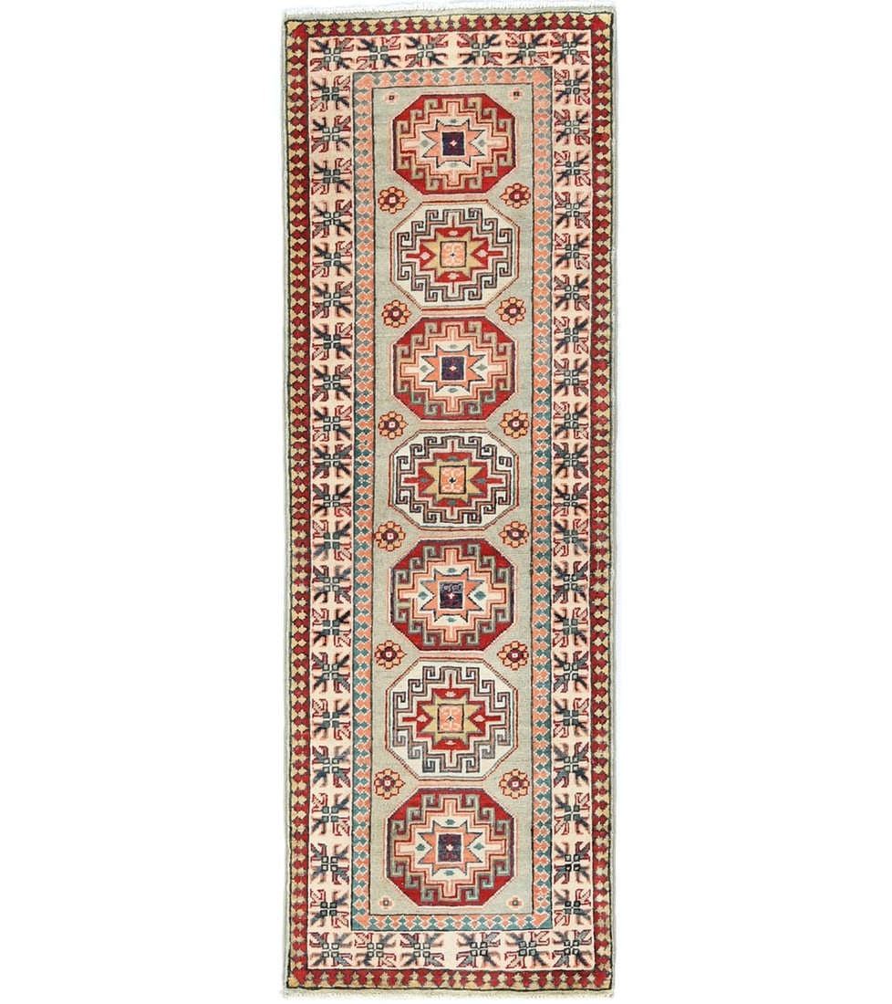 Decor 2x6 Tribal Geometric Kazak Oriental Runner Rug Boho Hallway & Kitchen: Decor 2x6 Tribal Geometric Kazak Oriental Runner Rug Boho Hallway & Kitchen Add a touch of global elegance to your home with this stunning 2x6 Tribal Geometric Kazak Oriental Runner Rug, hand-knotted