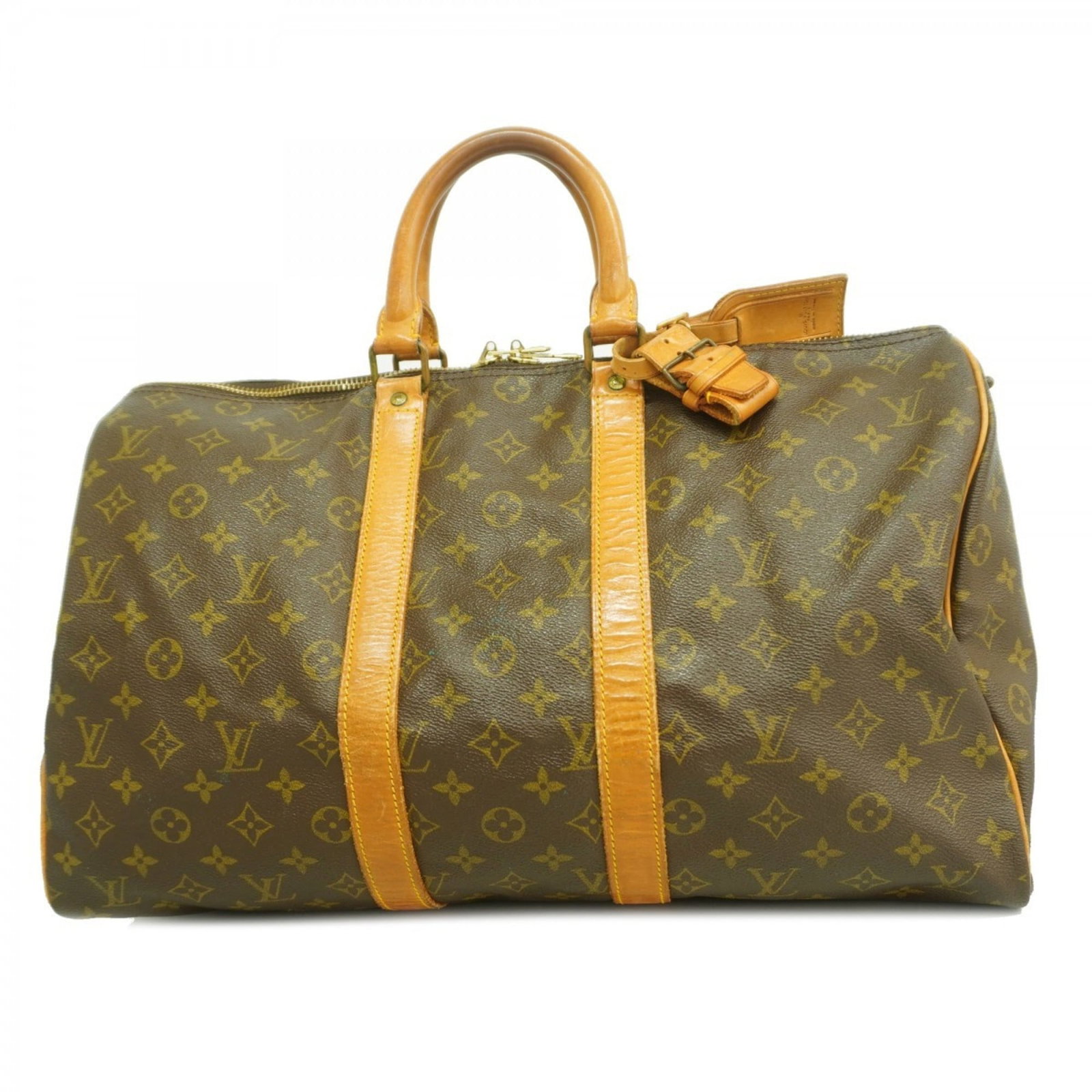 Bag Louis Vuitton Boston: Bag Louis Vuitton Boston A pre-owned Louis Vuitton Boston bag in rich brown leather, boasting the iconic monogram pattern and timeless design that has made this style a classic for decades. With its s