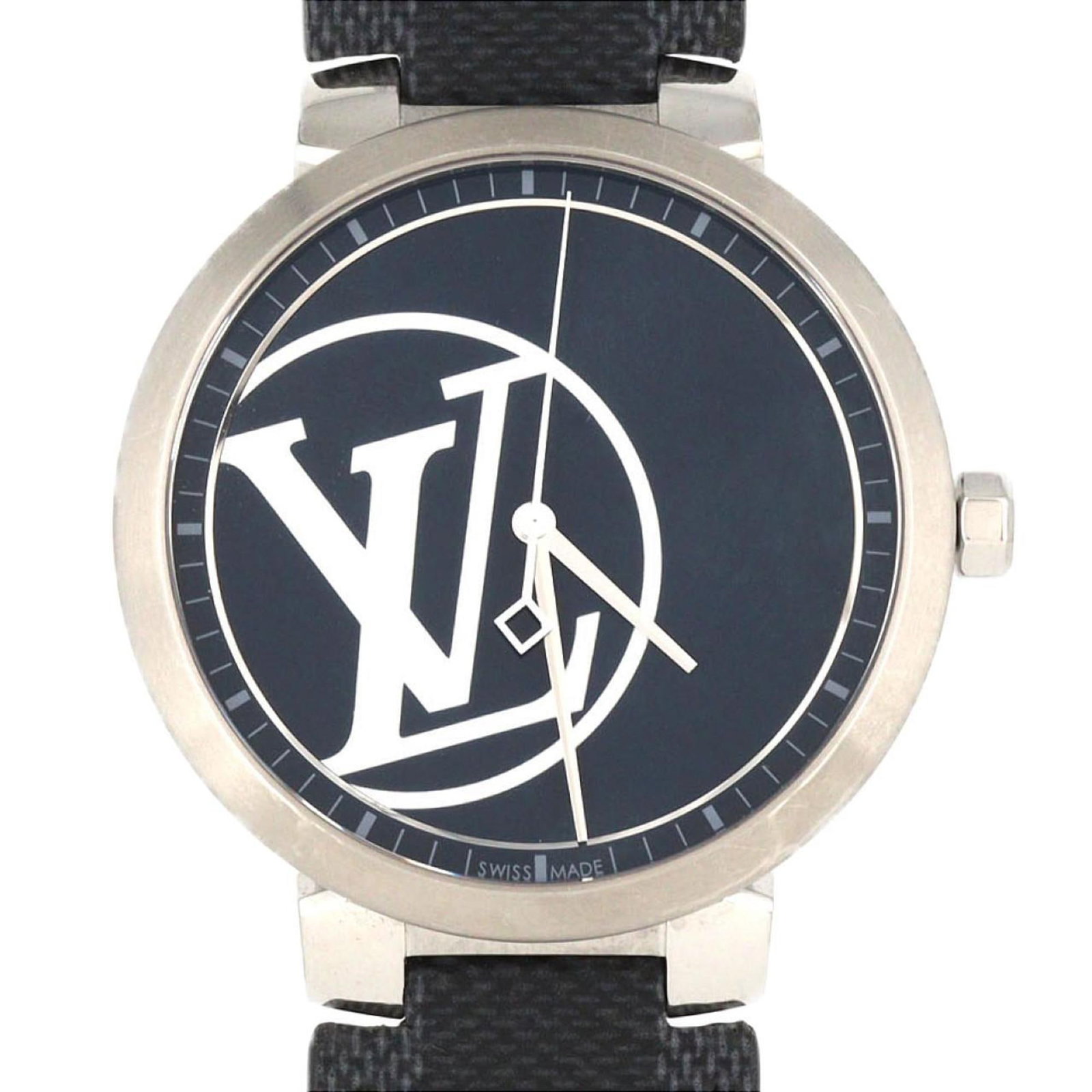 Wristwatch Louis Vuitton: Wristwatch Louis Vuitton A pre-owned Louis Vuitton wristwatch with a sleek stainless steel case and striking blue dial, this timepiece exudes classic sophistication. With its 39mm diameter and durable
