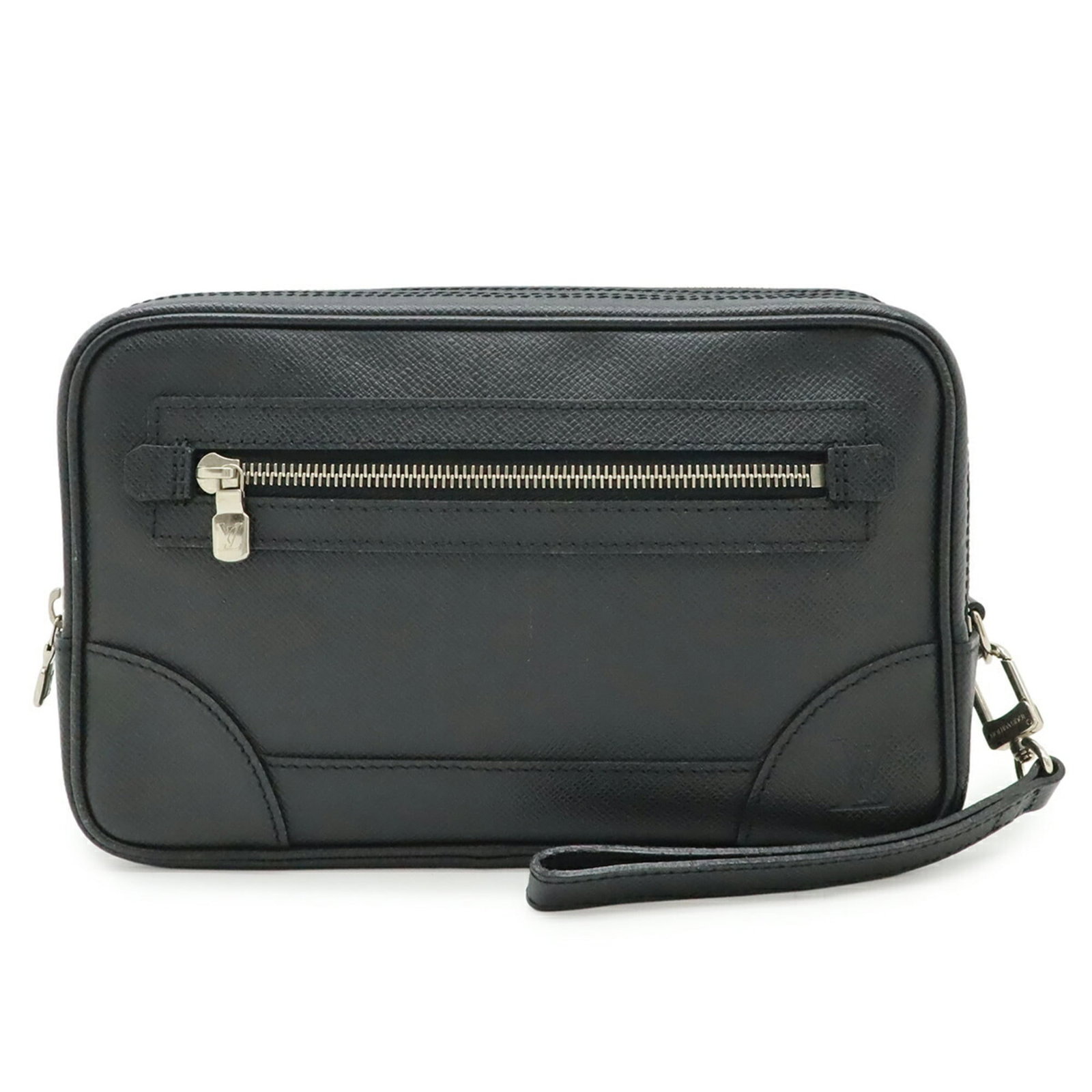 Louis Vuitton Clutch Bag in Taiga Leather: Louis Vuitton Clutch Bag in Taiga Leather A stunning Louis Vuitton clutch bag in Taiga leather, the Ardoise color adds a touch of sophistication to any evening outfit. With its classic design and high