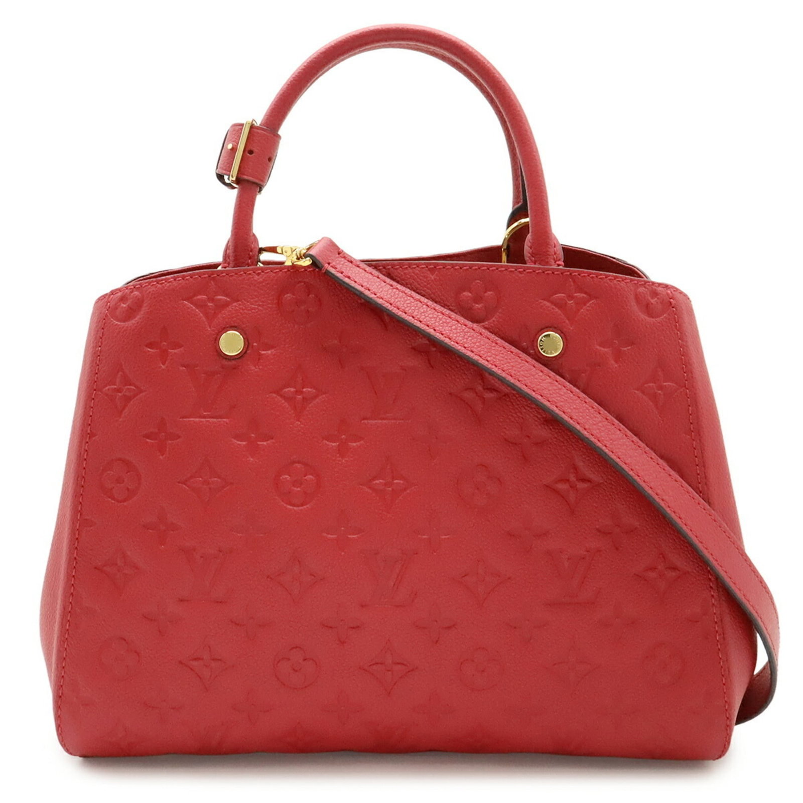 Louis Vuitton Monogram Empreinte Shoulder Bag: Louis Vuitton Monogram Empreinte Shoulder Bag Own the iconic style of Louis Vuitton with this stunning Monogram Empreinte shoulder bag, boasting the signature interlocking LV monogram in vibrant Dahli