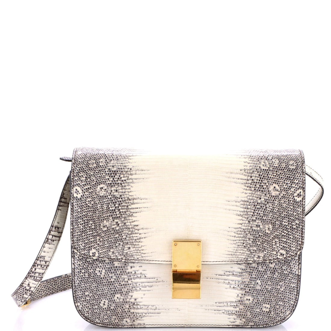 Celine Classic Medium Box Bag in Lizard: Celine Classic Medium Box Bag in Lizard Experience the timeless elegance of the Celine Classic Medium Box Bag in Lizard, a masterclass in understated sophistication. With its neutral exterior and rich