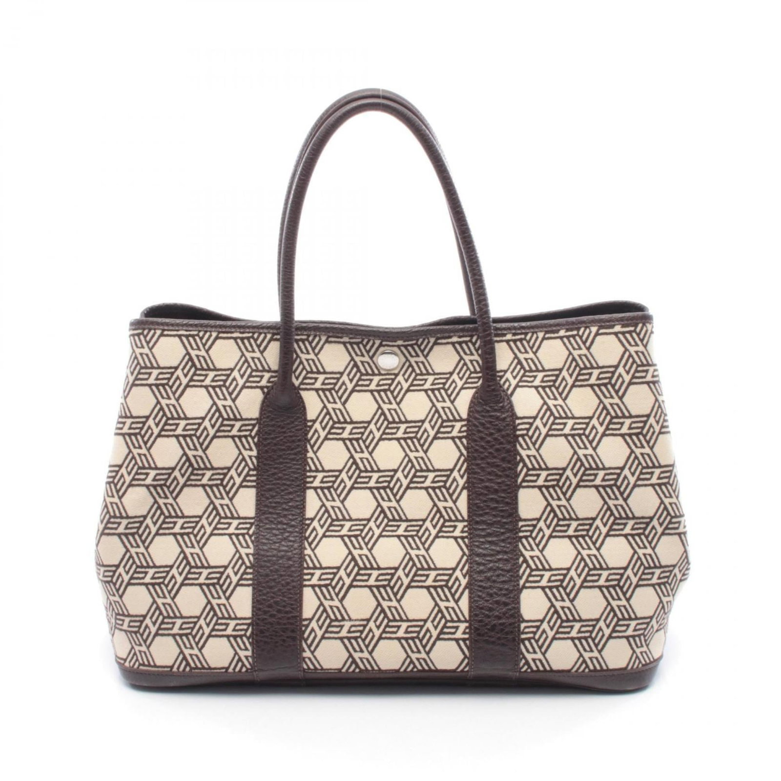 Leather - Hermes Handbag - Tote Bag Toile So H: Leather - Hermes Handbag - Tote Bag Toile So H A pre-owned Hermes Toile So H tote bag, exuding timeless elegance with its rich beige and brown leather hues, adorned with sleek silver hardware. This cl