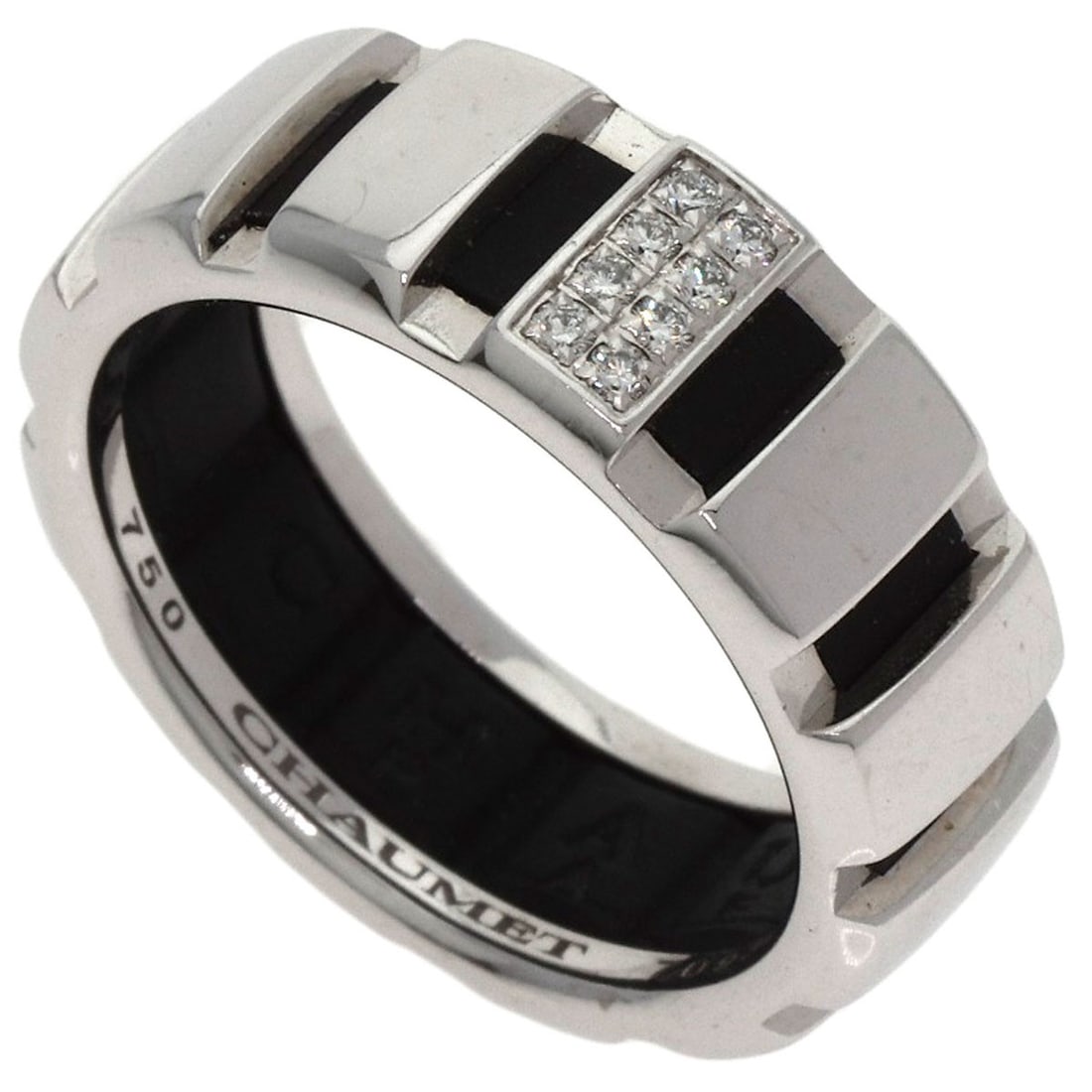 Chaumet K18 White Gold Diamond Ring #53: Chaumet K18 White Gold Diamond Ring #53 Experience the elegance of French luxury with this stunning Chaumet K18 White Gold Diamond Ring, set in 6.5 US ring size perfection and boasting a majestic diam