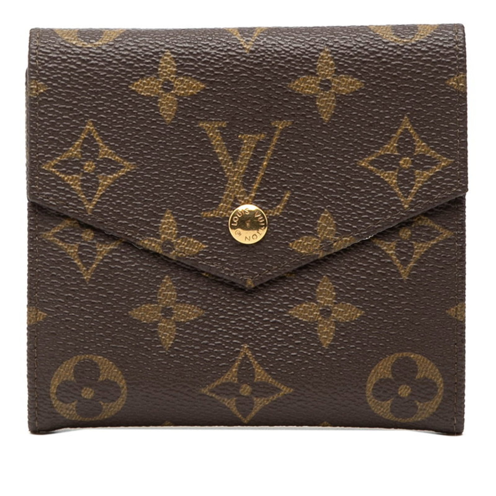 Louis Vuitton Bi-Fold Wallet - PVC & Leather: Louis Vuitton Bi-Fold Wallet - PVC & Leather A classic Louis Vuitton bi-fold wallet, crafted with both PVC and leather, adds a touch of timeless elegance to any outfit. With its rich brown color and