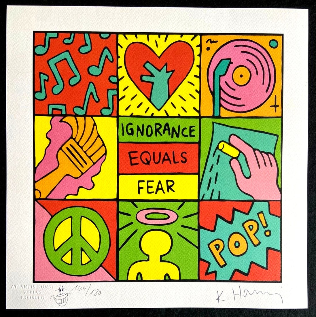 Lithograph Keith Haring: Lithograph Keith Haring A rare opportunity to own a piece of art history, this 1989 lithograph by Keith Haring is a vibrant and iconic representation of the artist's signature style. Printed in limite