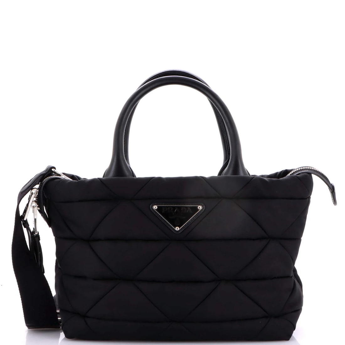 Quilted Nylon and Leather Small Prada Padded Tote Bag (1 of 7)