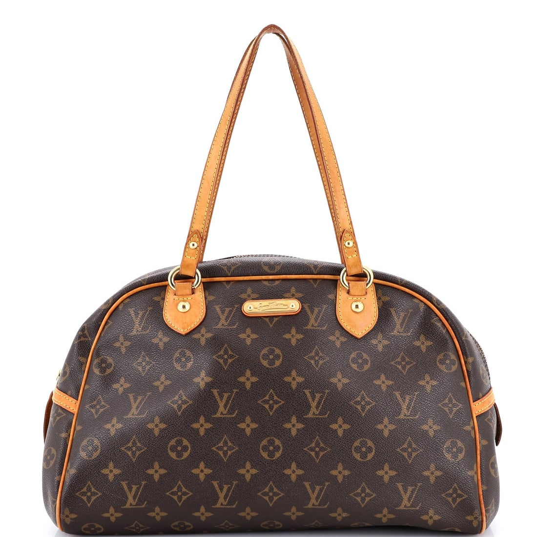 Louis Vuitton Montorgueil Monogram Canvas GM Handbag: Louis Vuitton Montorgueil Monogram Canvas GM Handbag The Louis Vuitton Montorgueil Monogram Canvas GM Handbag is a timeless piece with its iconic bowler style and classic monogram pattern. With its st