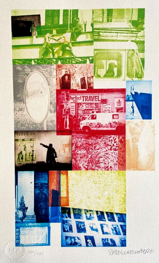 Rauschenberg Lithograph with Numbered Stamp: Rauschenberg Lithograph with Numbered Stamp A rare opportunity to own a unique piece of art, Robert Rauschenberg's "Soviet-American array VI" lithograph is a standout example of the artist's innovativ