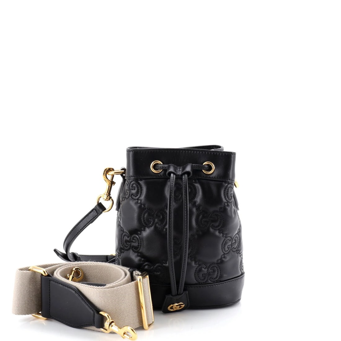 Gucci GG Convertible Small Matelasse Leather Bucket Bag: Gucci GG Convertible Small Matelasse Leather Bucket Bag This authentic Gucci GG Convertible Small Matelasse Leather Bucket Bag is a stylish and versatile accessory that combines sleek design with luxu