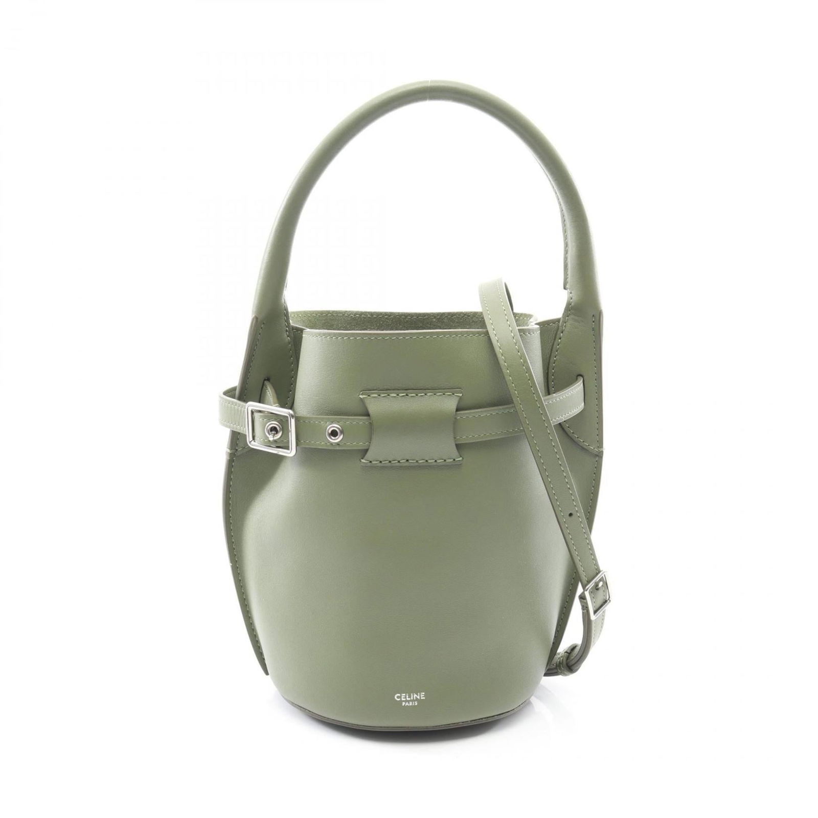 Celine Leather Handbag: Celine Leather Handbag A stunning Celine leather handbag in rich green, boasting sleek lines and premium quality craftsmanship. With its compact size and timeless design, this versatile bag is perfect