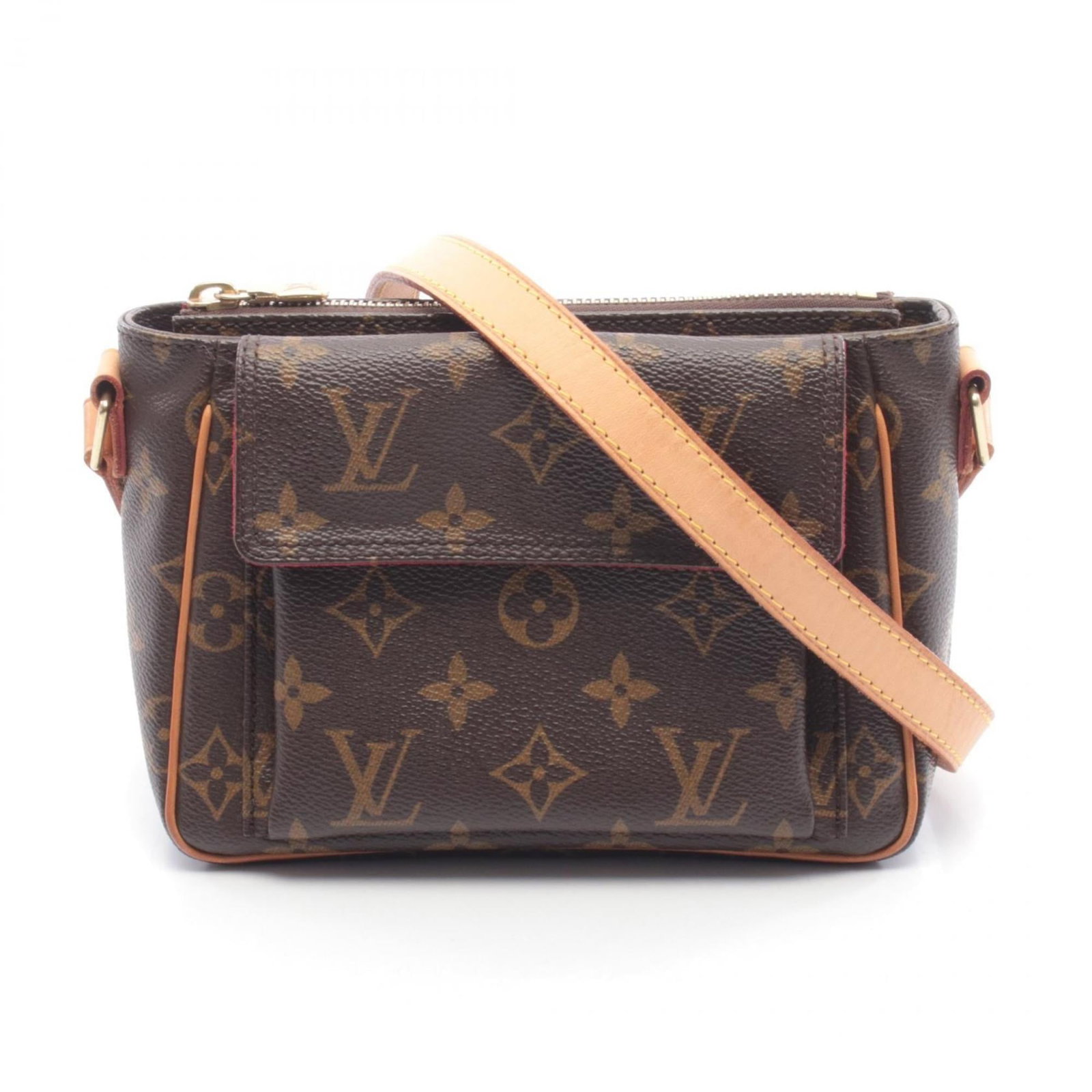 Louis Vuitton Shoulder Bag in Coated Canvas and Leather: Louis Vuitton Shoulder Bag in Coated Canvas and Leather A timeless Louis Vuitton shoulder bag in rich brown, crafted from durable coated canvas and supple leather. With its iconic monogram pattern