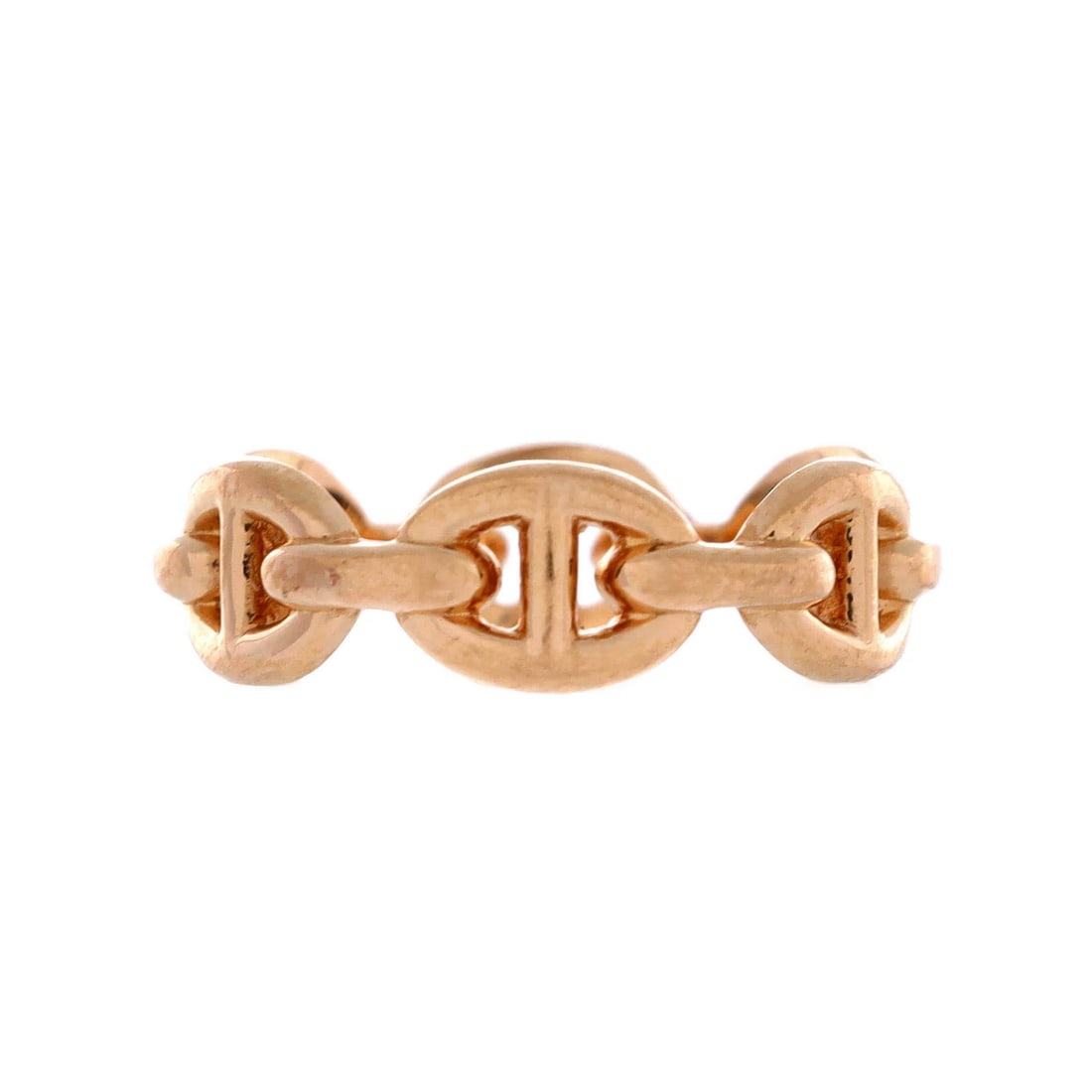 Hermes Chaine D'Ancre 18k Rose Gold Small Ring: Hermes Chaine D'Ancre 18k Rose Gold Small Ring A stunning 18k rose gold Chaine d'Ancre ring from the iconic Herm?s brand, boasting a delicate chain-link design and moderate wear throughout its very