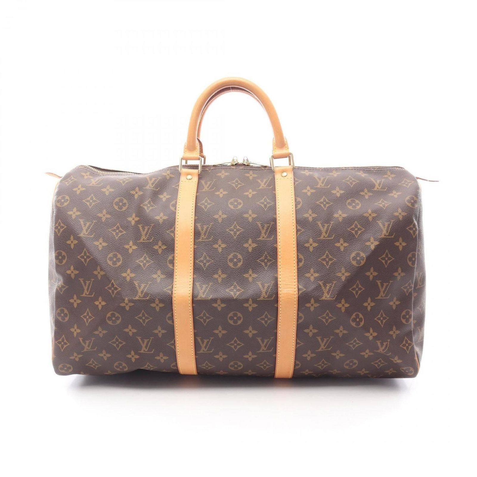 Louis Vuitton Boston Bag - Coated Canvas and Leather: Louis Vuitton Boston Bag - Coated Canvas and Leather A pre-owned Louis Vuitton Boston Bag in rich brown, boasting the iconic coated canvas and supple leather exterior, is up for grabs. With its classi